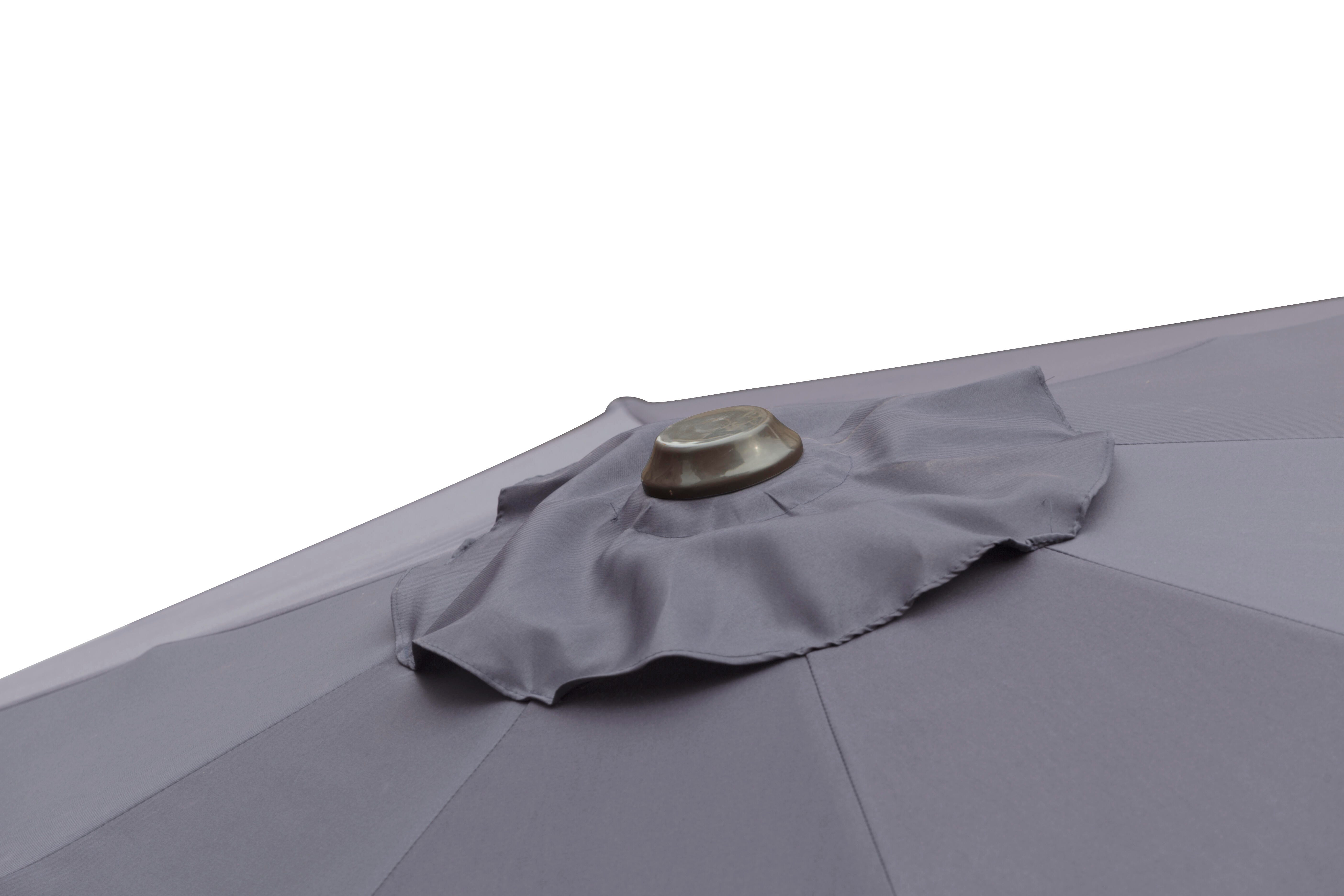 Belmont 9' Outdoor Patio Table Umbrella With Tilt And Crank, Gray, large