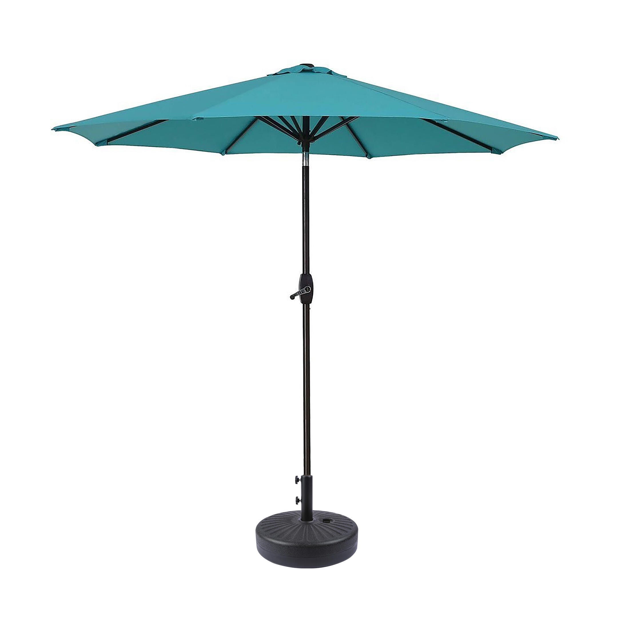 Umbrella 9' Outdoor Patio Table Umbrella with Base, Turquoise, large