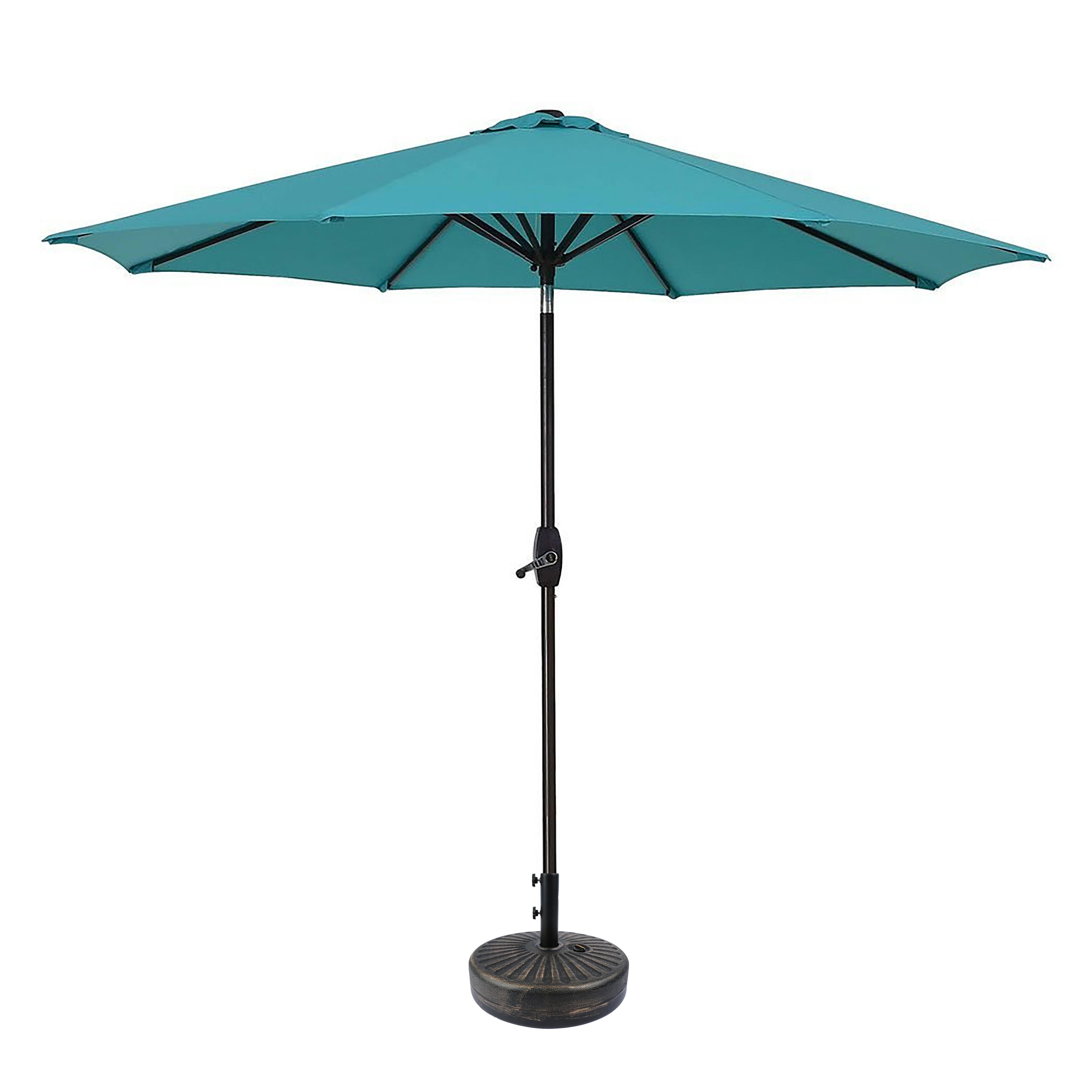 Belmont 9' Outdoor Patio Table Umbrella With Tilt And Crank, Turquoise, large