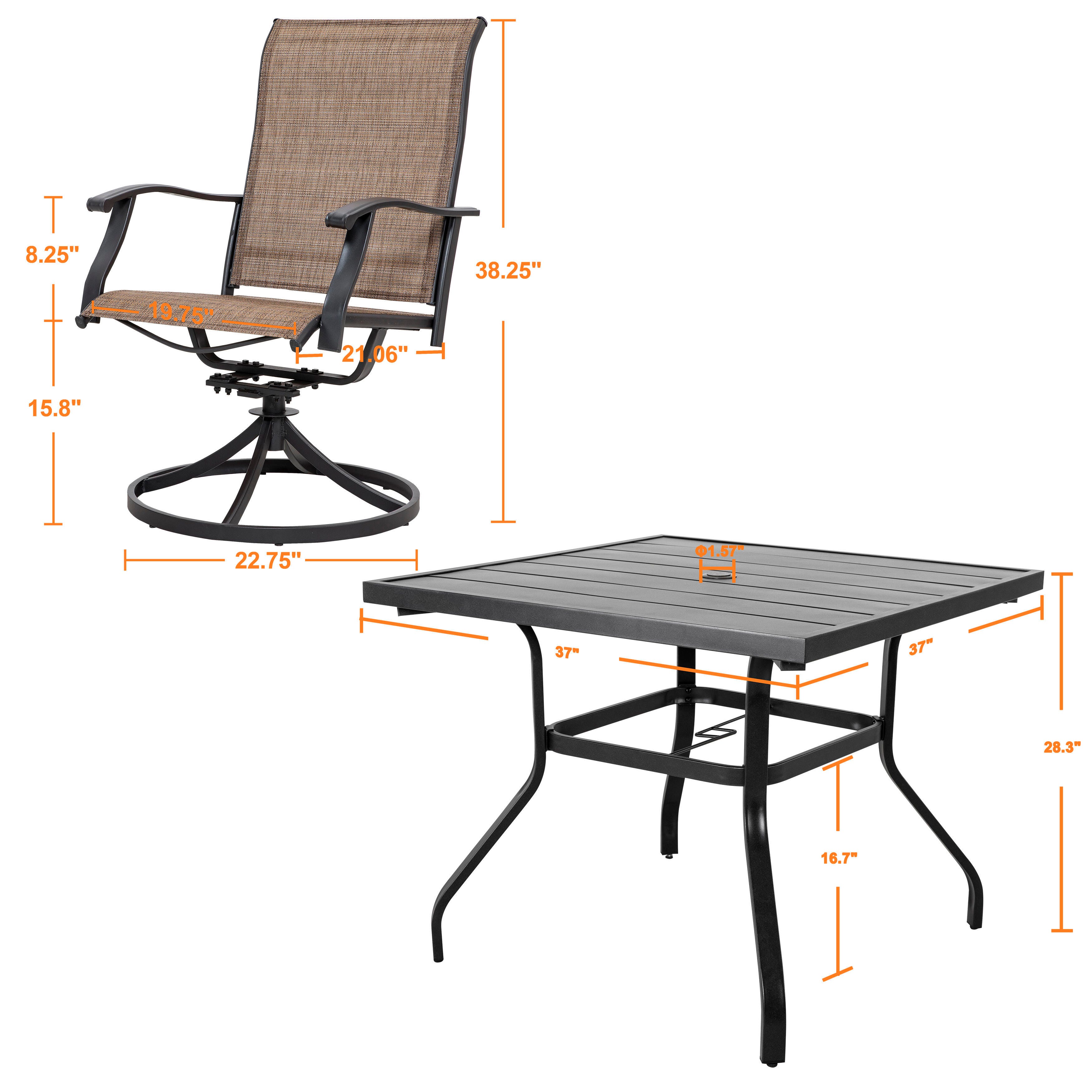 Nuu Garden Outdoor Dining Table with 4 Chairs, , large