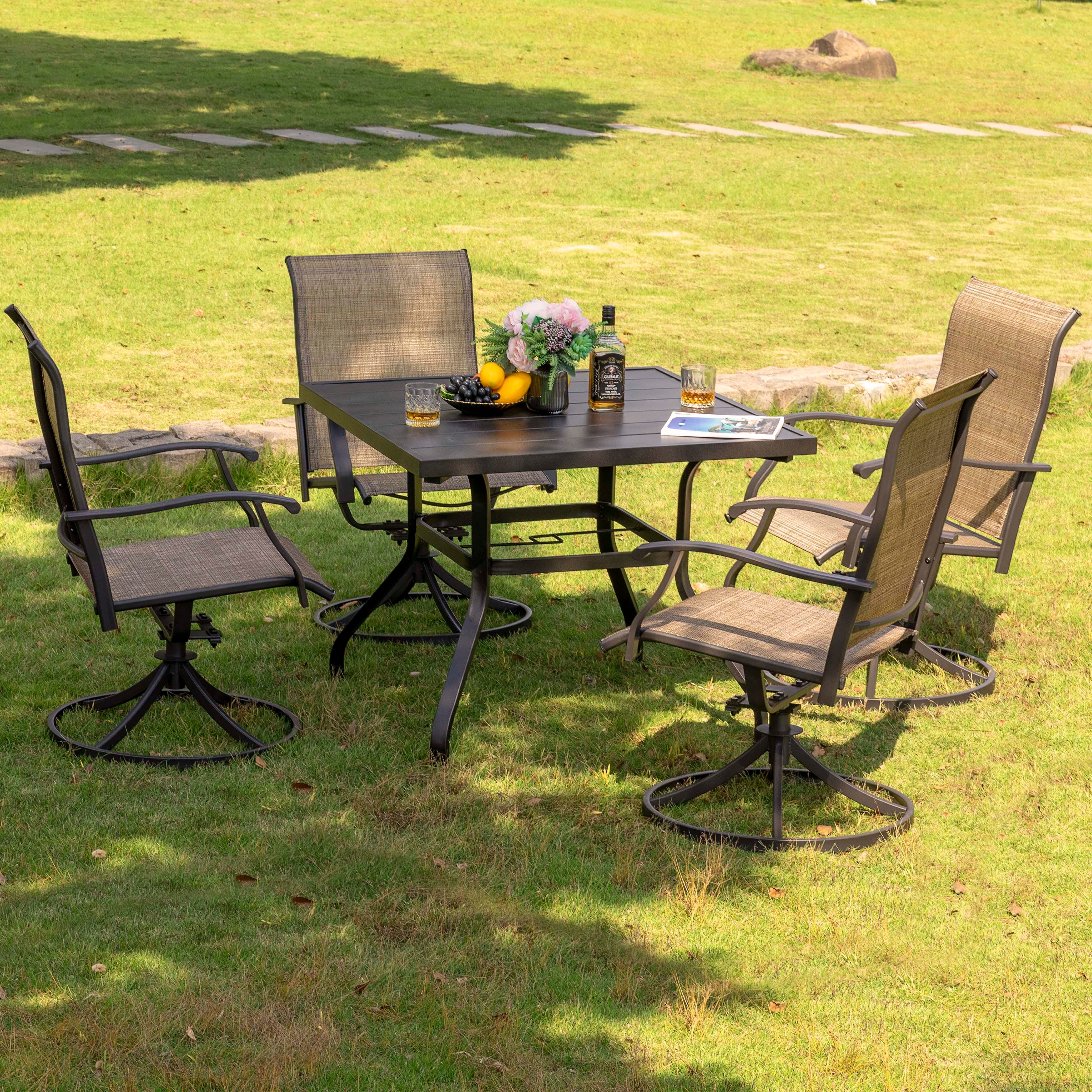 Nuu Garden Outdoor Dining Table with 4 Chairs, , large