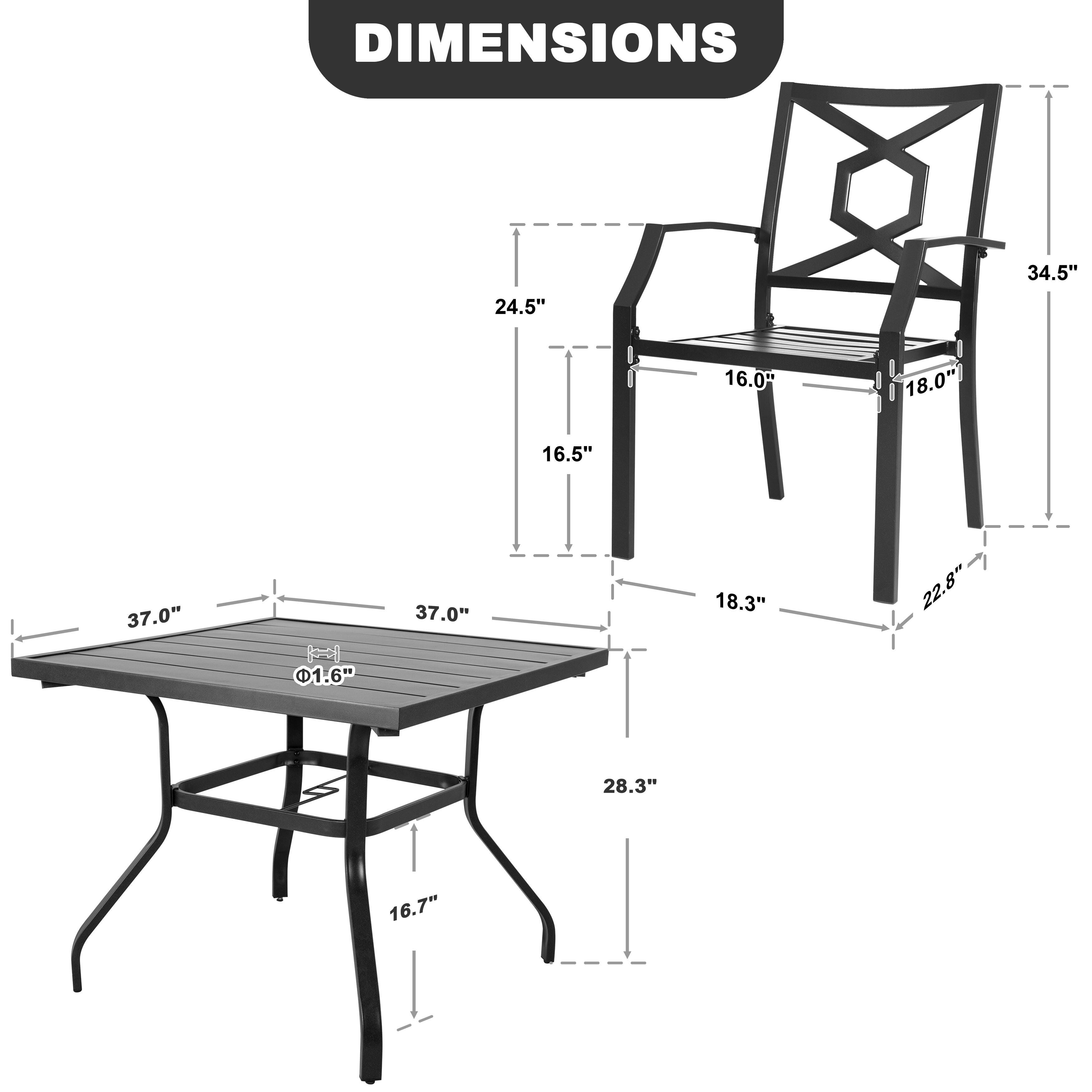 Nuu Garden Outdoor Dining Table and 4 Stackable Chairs, , large