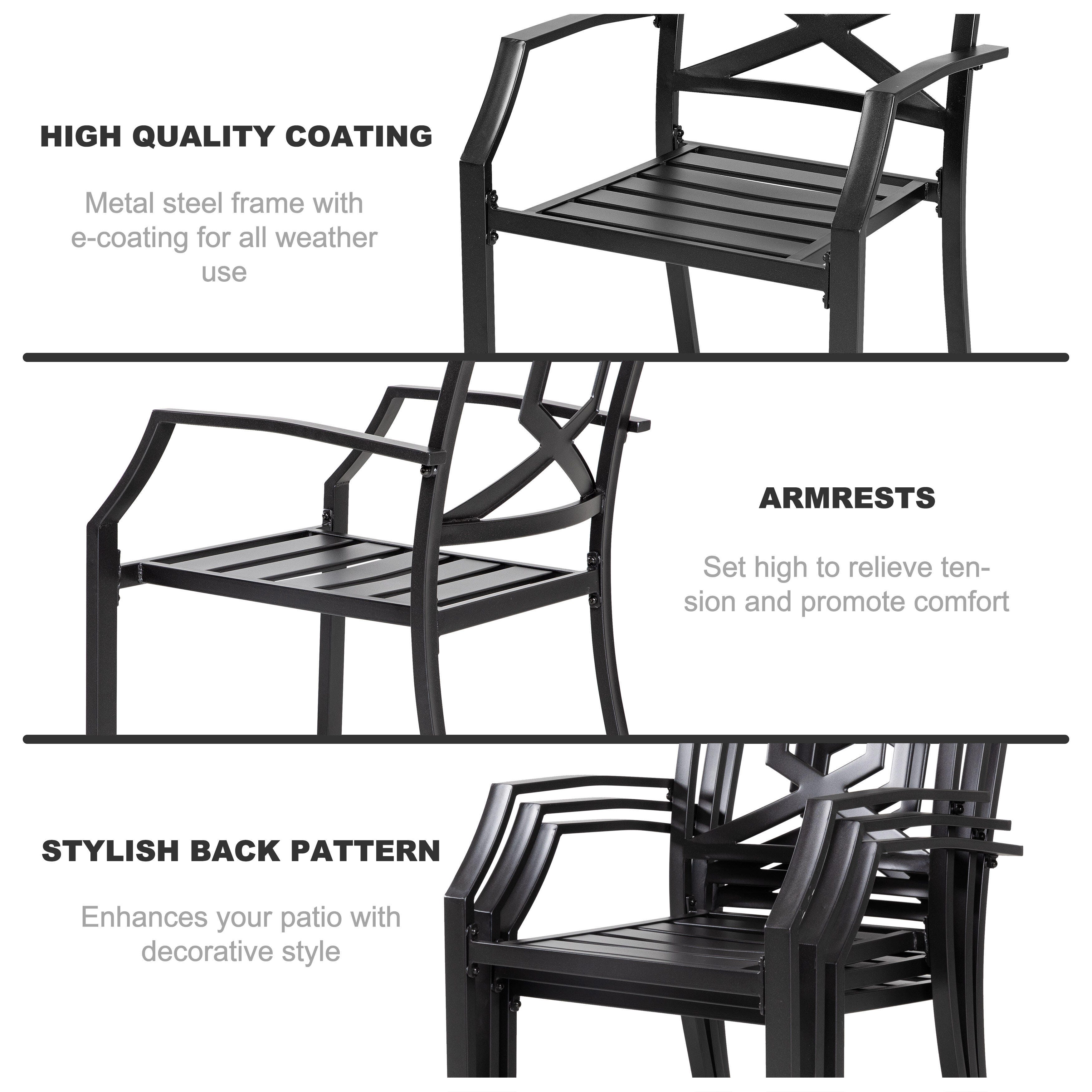 Nuu Garden Outdoor Dining Table and 4 Stackable Chairs, , large