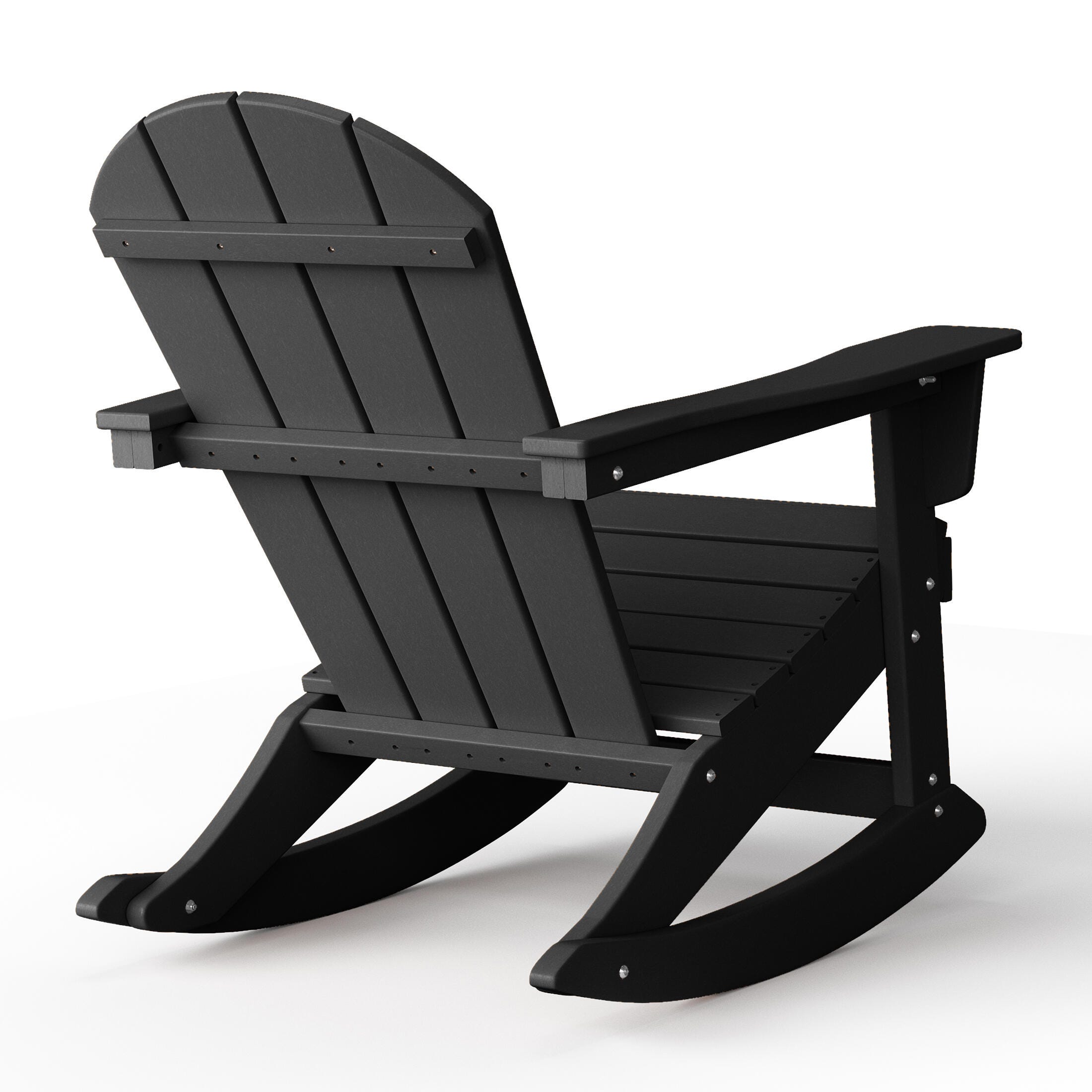 Venice Outdoor Adirondack Rocking Chair, Black, large