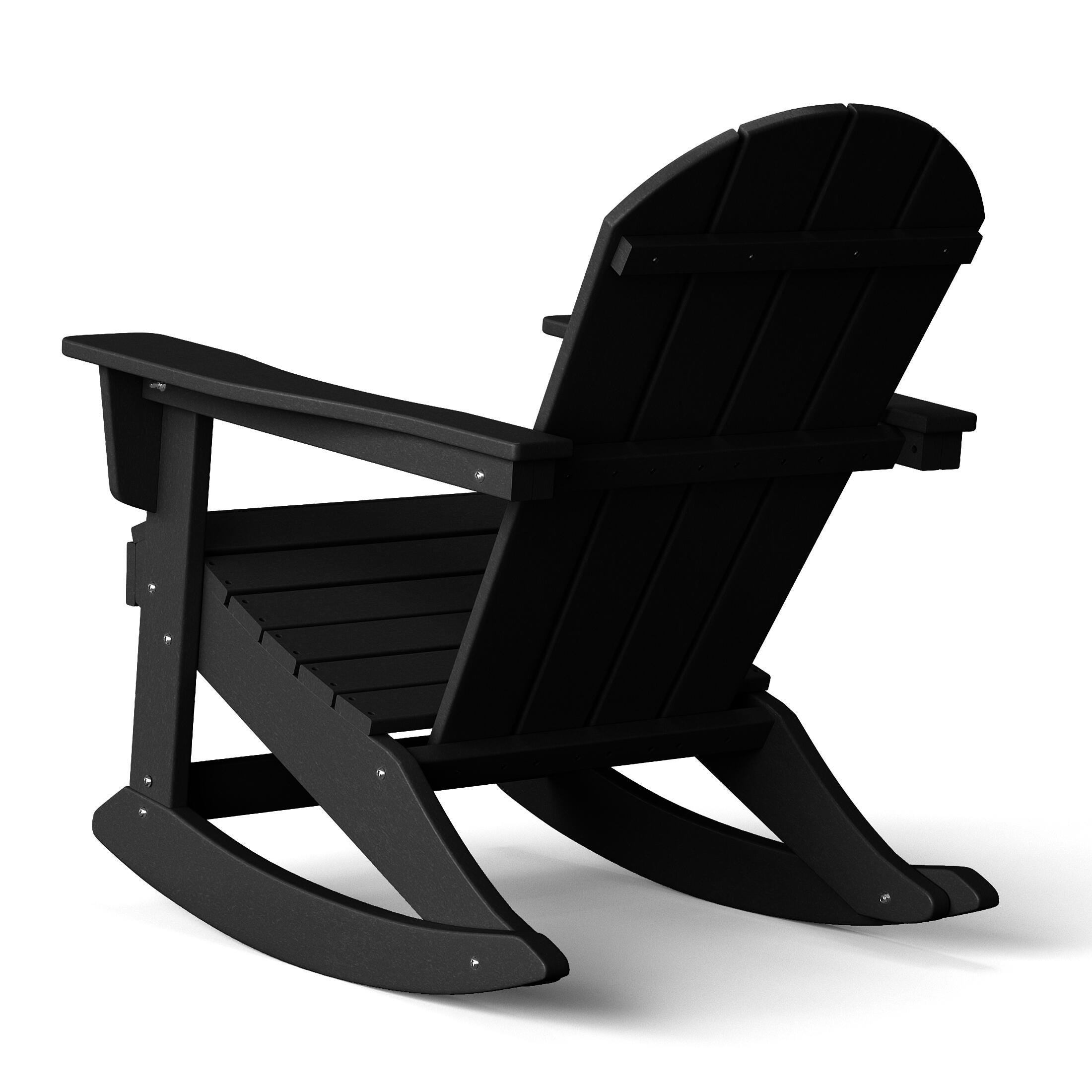 Venice Outdoor Adirondack Rocking Chair, Black, large