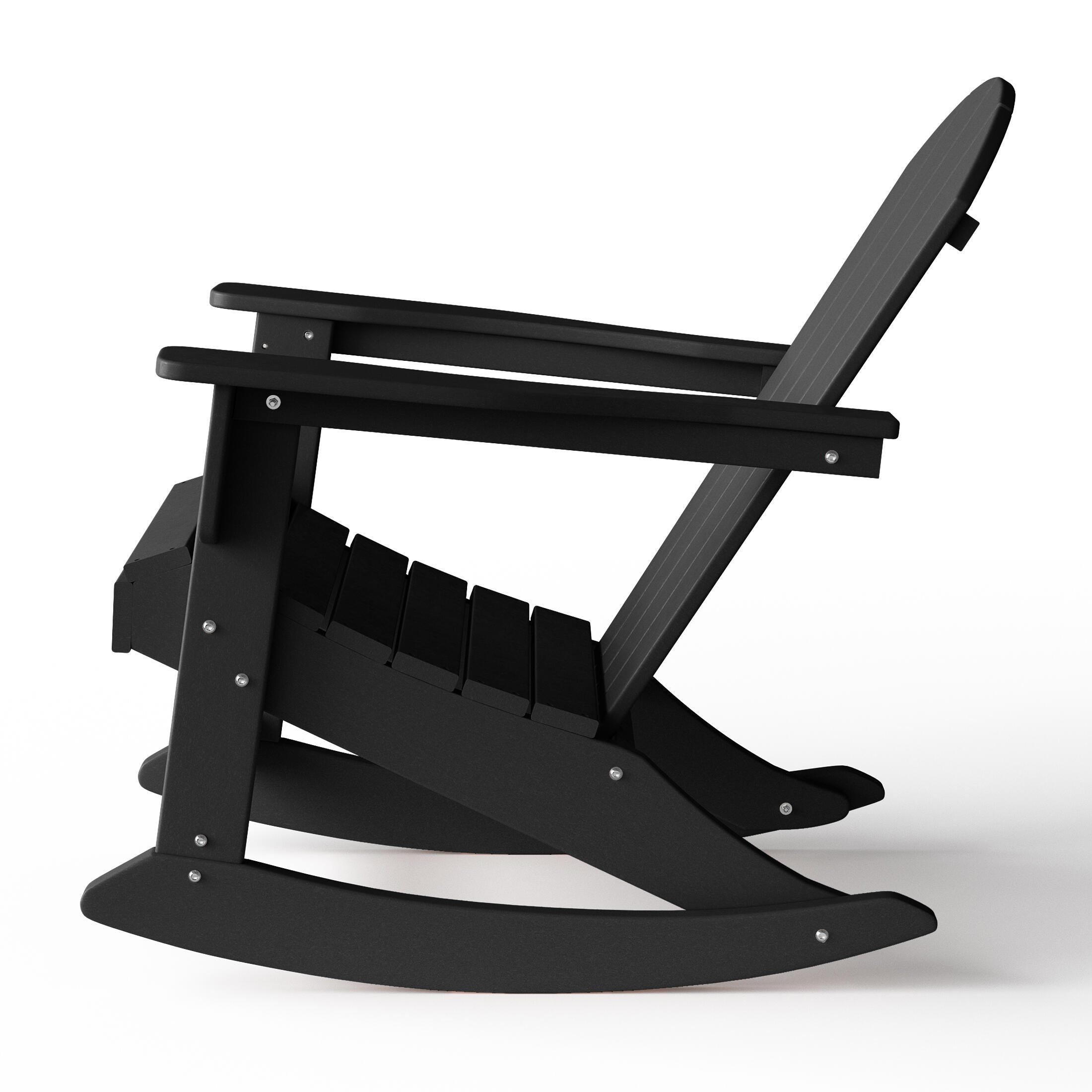 Venice Outdoor Adirondack Rocking Chair, Black, large