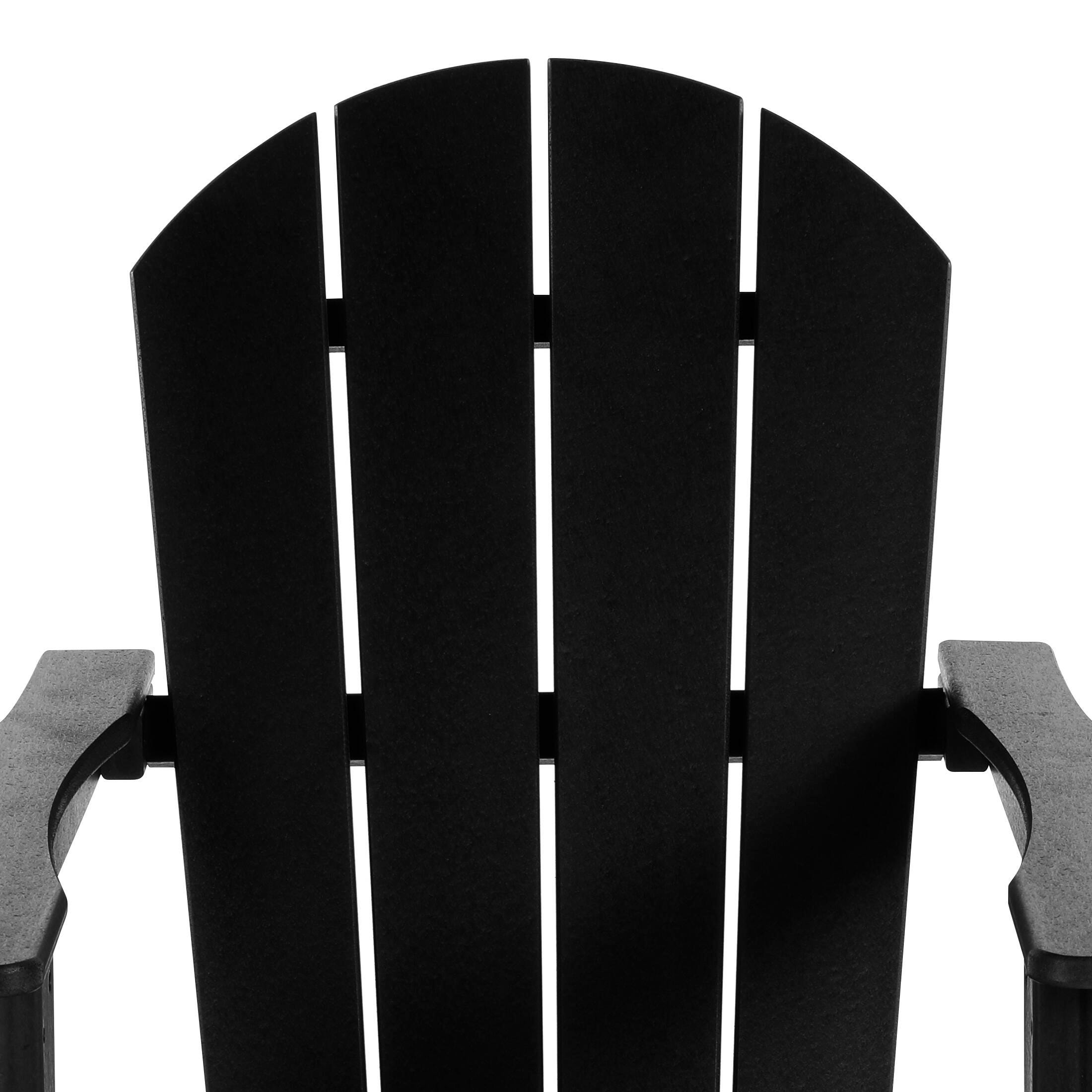 Venice Outdoor Adirondack Rocking Chair, Black, large
