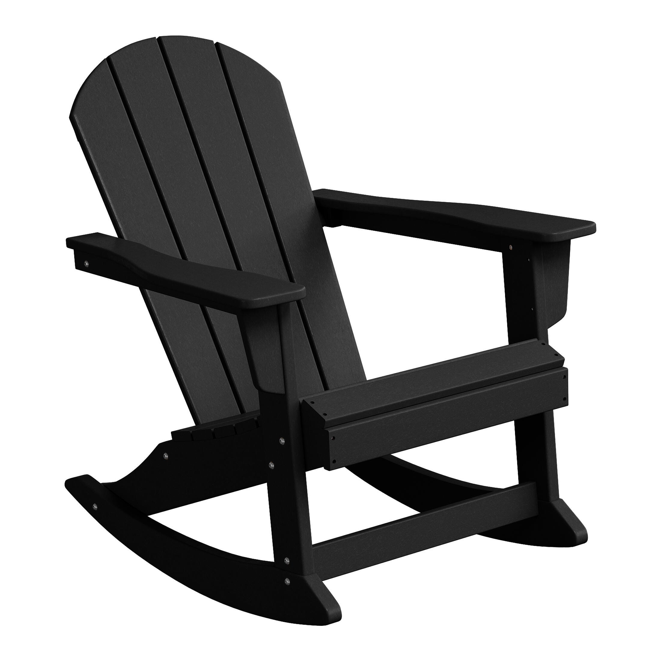 Venice Outdoor Adirondack Rocking Chair, Black, large