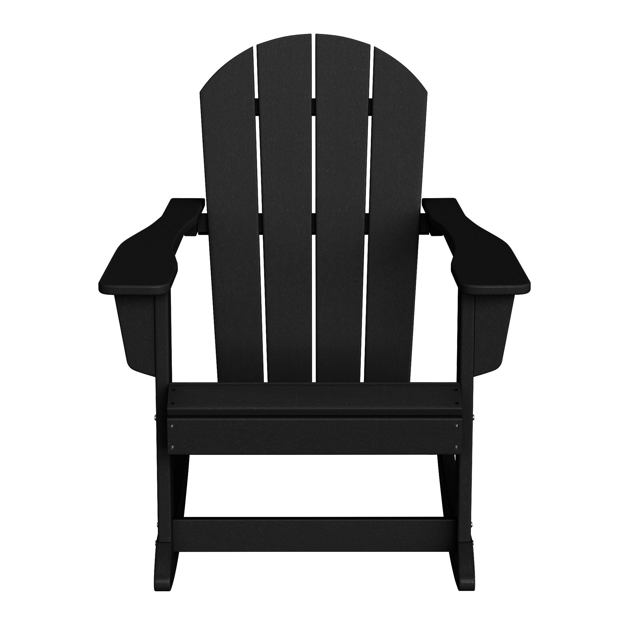 Venice Outdoor Adirondack Rocking Chair, Black, large