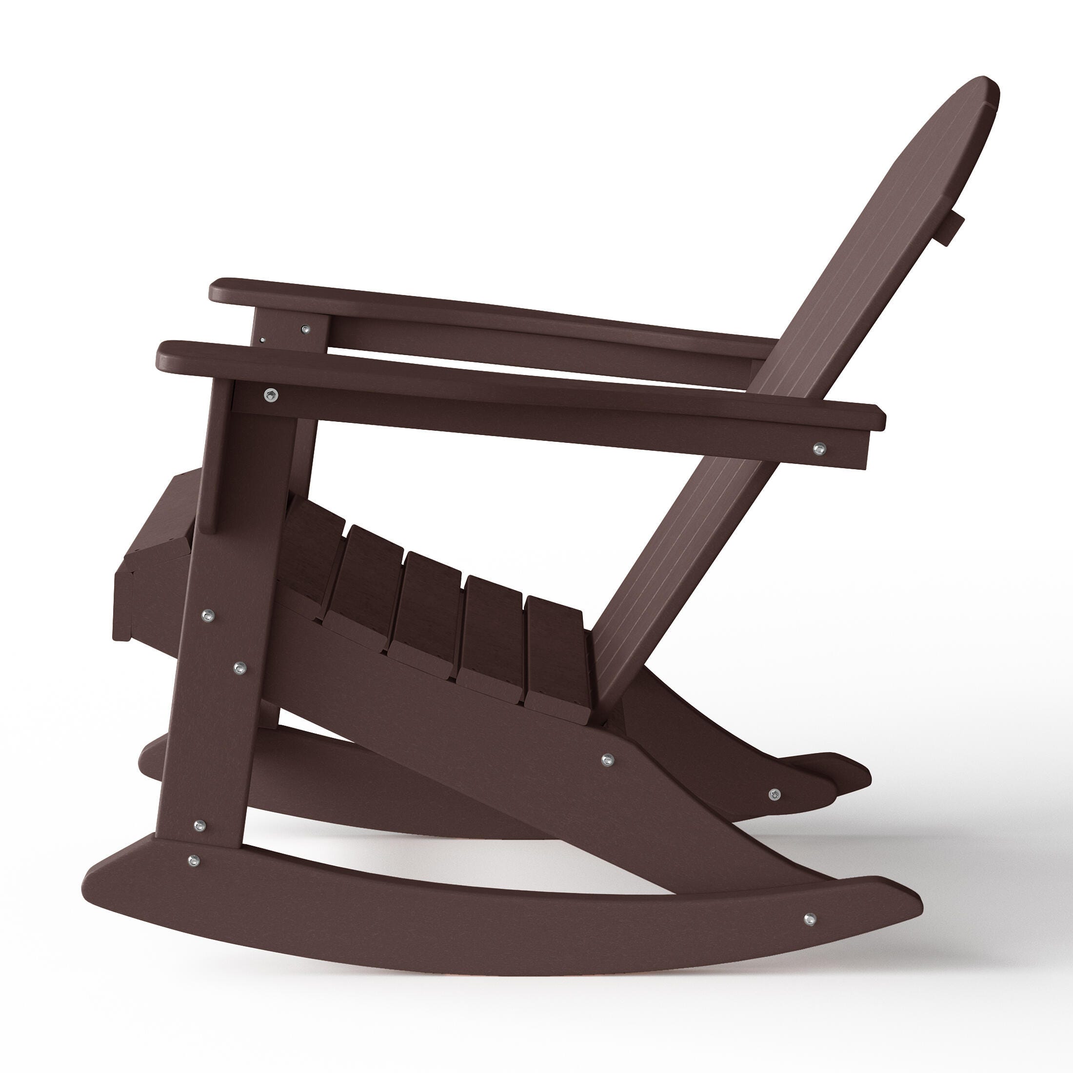 Venice Outdoor Adirondack Rocking Chair, Dark Brown, large
