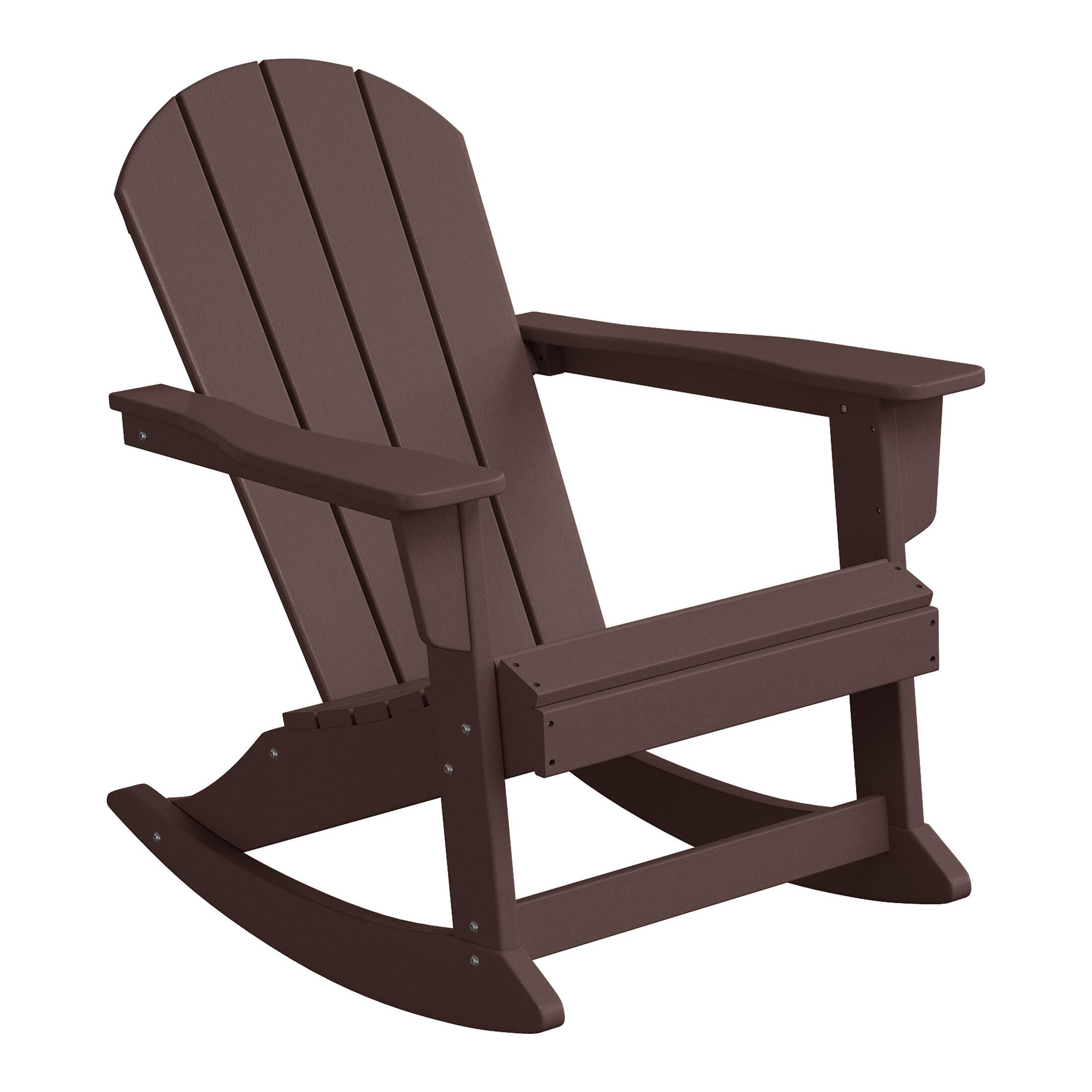Venice Outdoor Adirondack Rocking Chair, Dark Brown, large