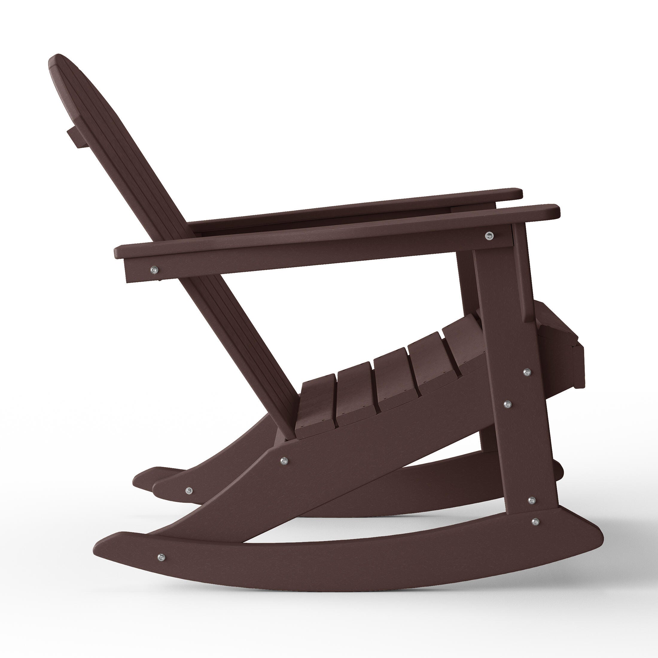 Venice Outdoor Adirondack Rocking Chair, Dark Brown, large
