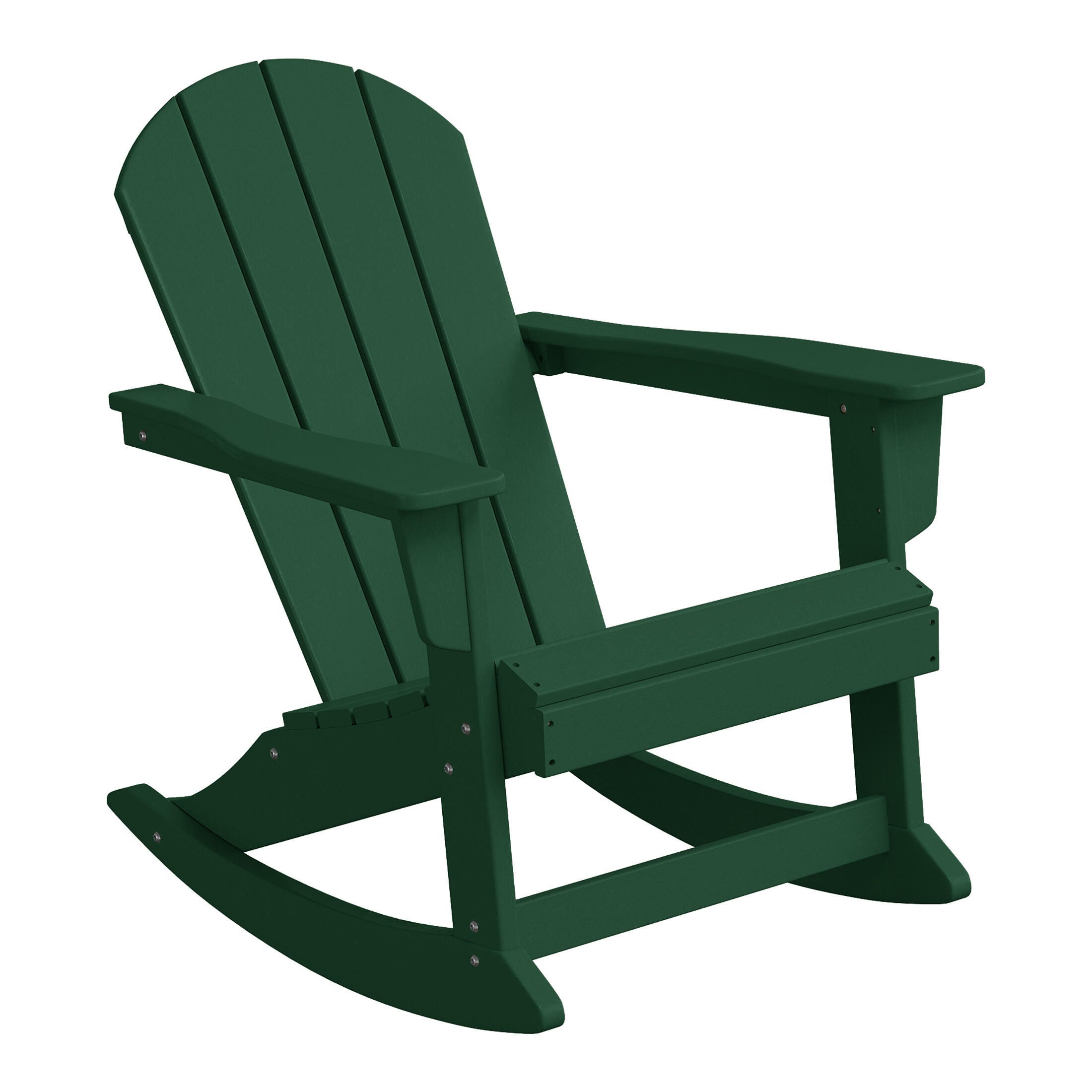 Venice Outdoor Adirondack Rocking Chair, Dark Green, large