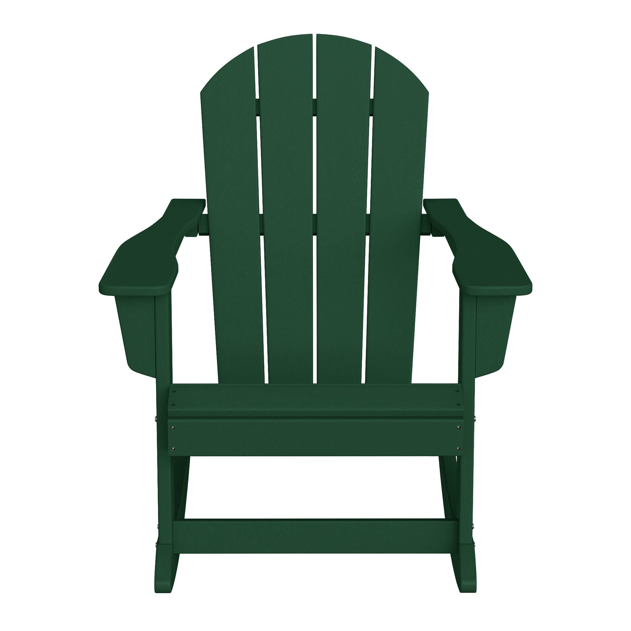 Venice Outdoor Adirondack Rocking Chair, Dark Green, large