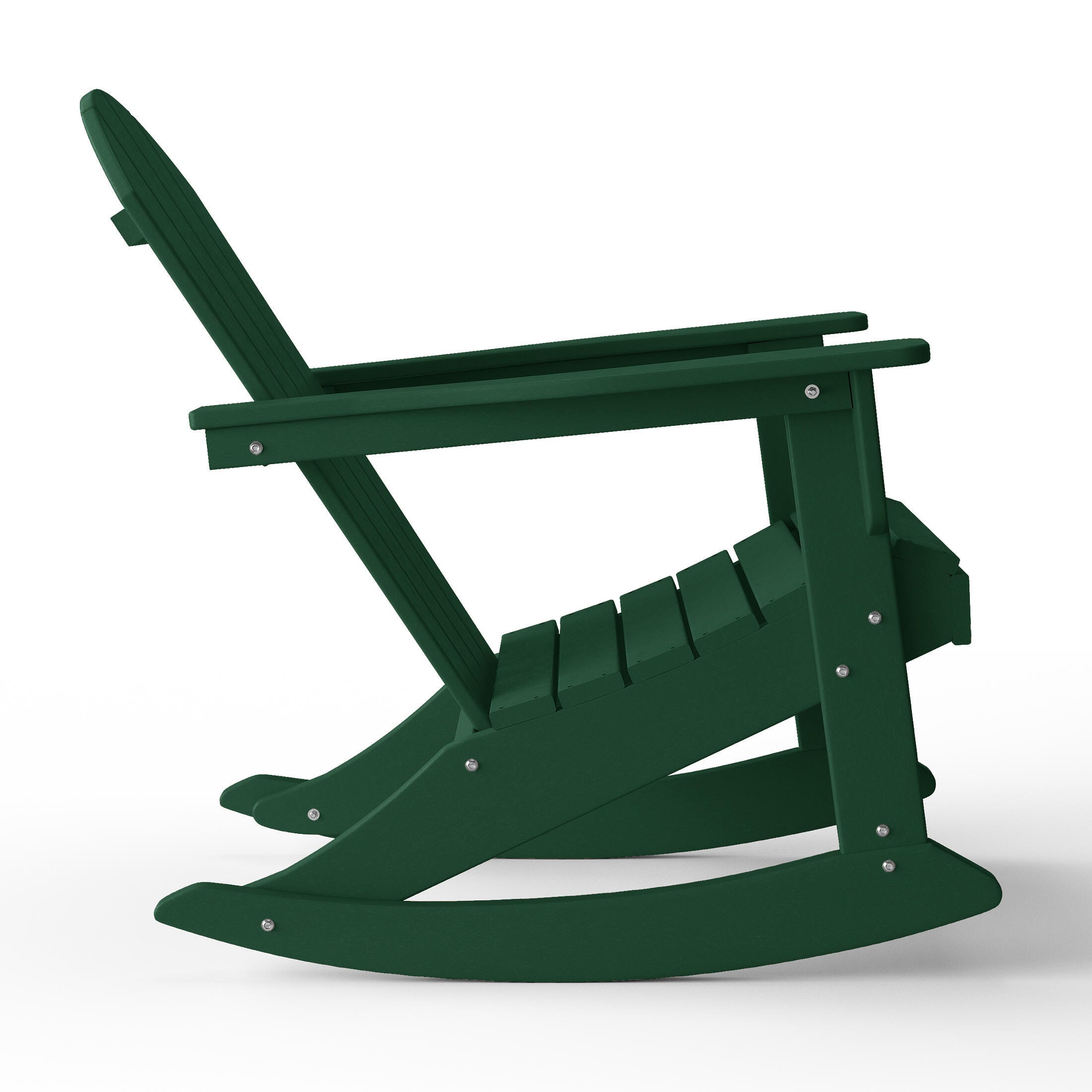 Venice Outdoor Adirondack Rocking Chair, Dark Green, large