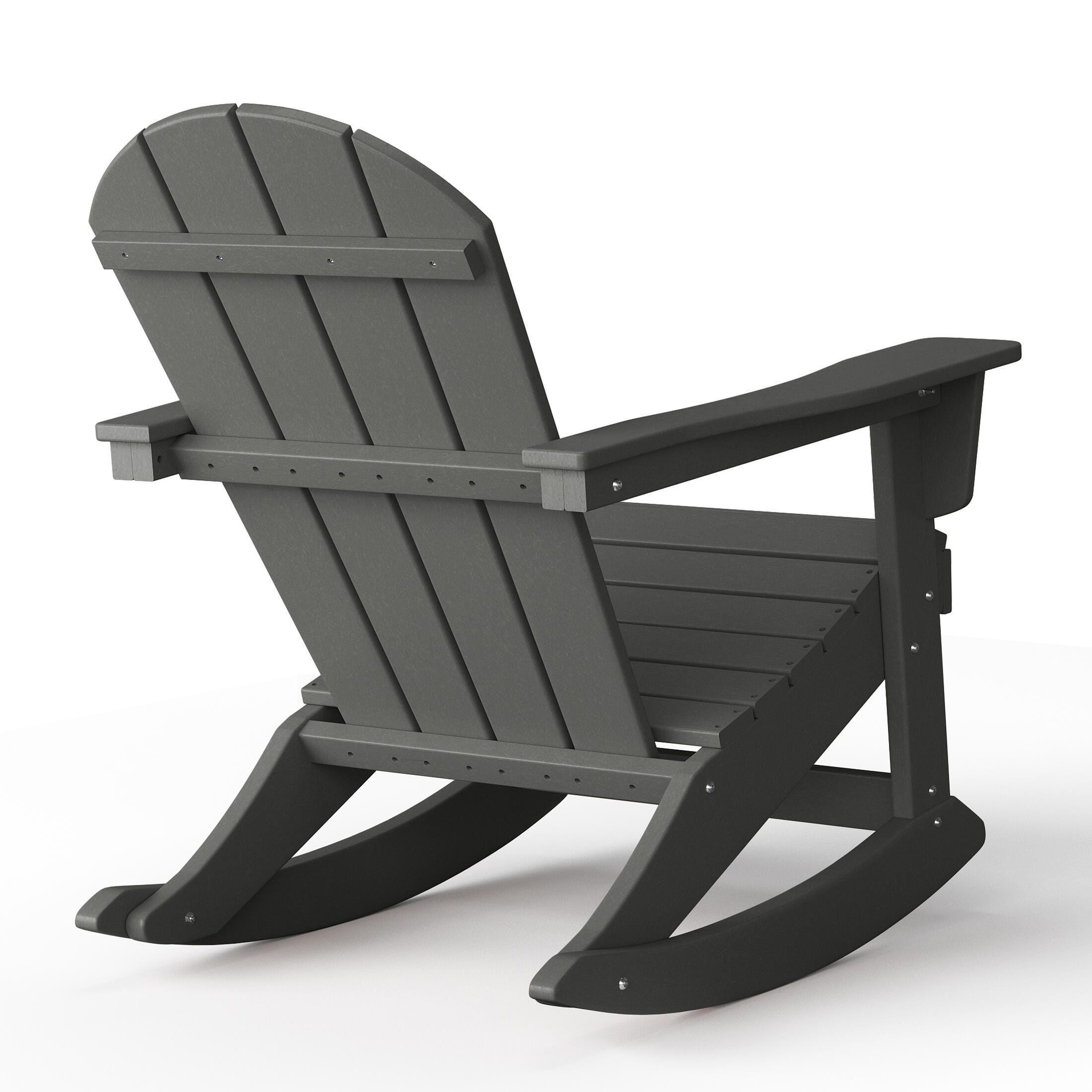 Venice Outdoor Adirondack Rocking Chair, Gray, large