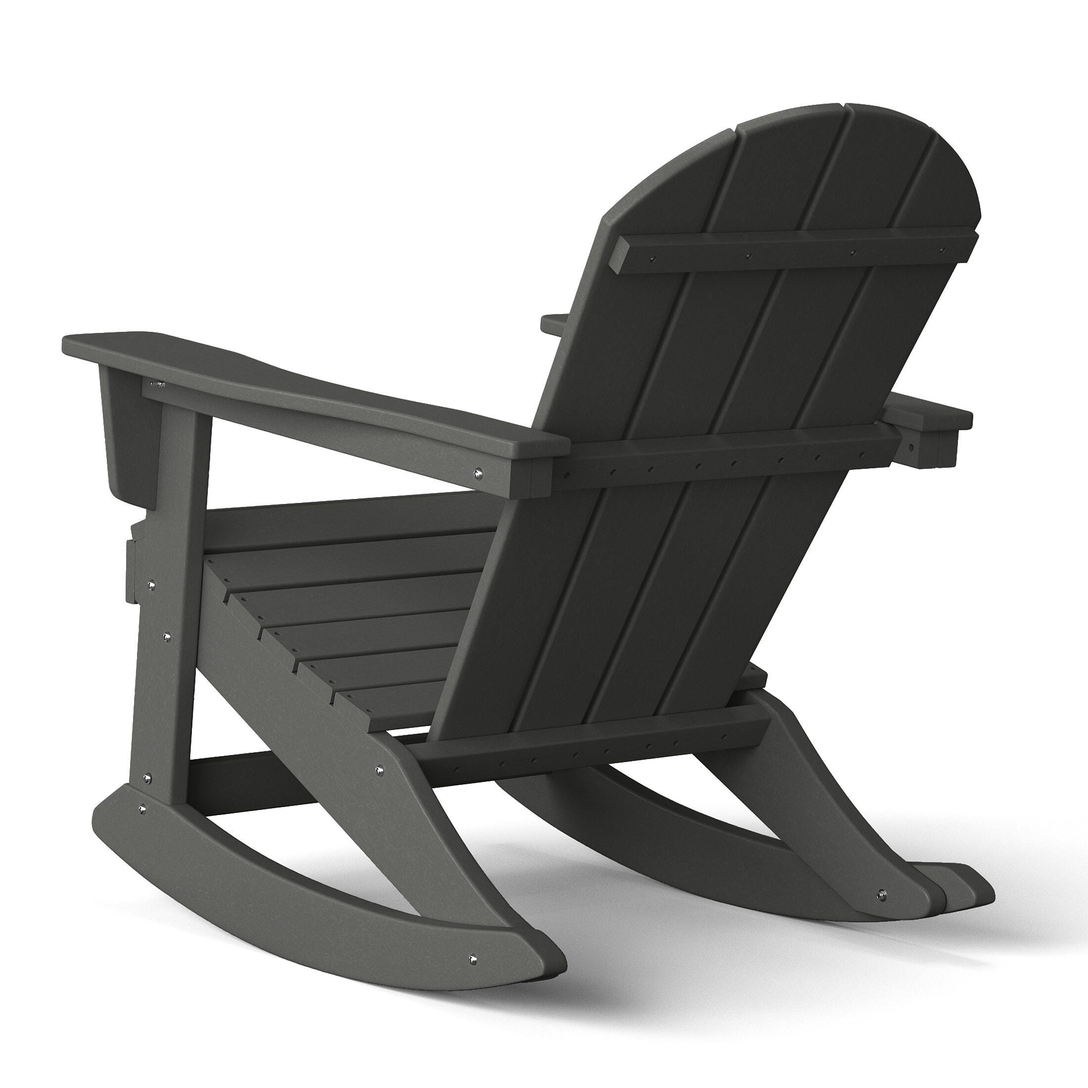Venice Outdoor Adirondack Rocking Chair, Gray, large