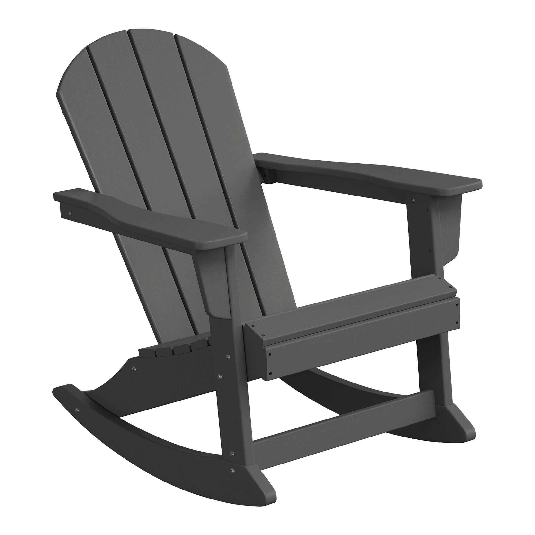 Venice Outdoor Adirondack Rocking Chair, Gray, large