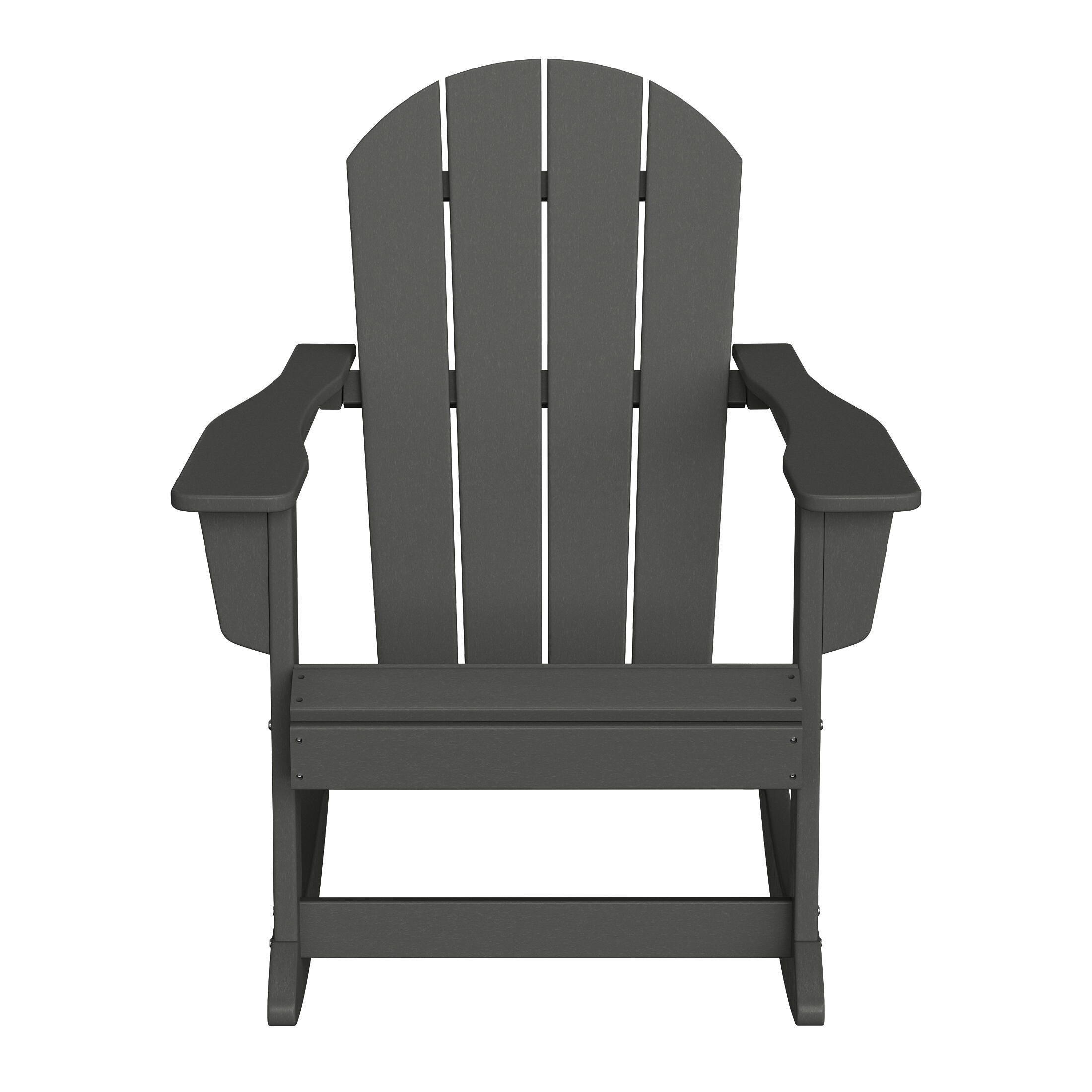 Venice Outdoor Adirondack Rocking Chair, Gray, large