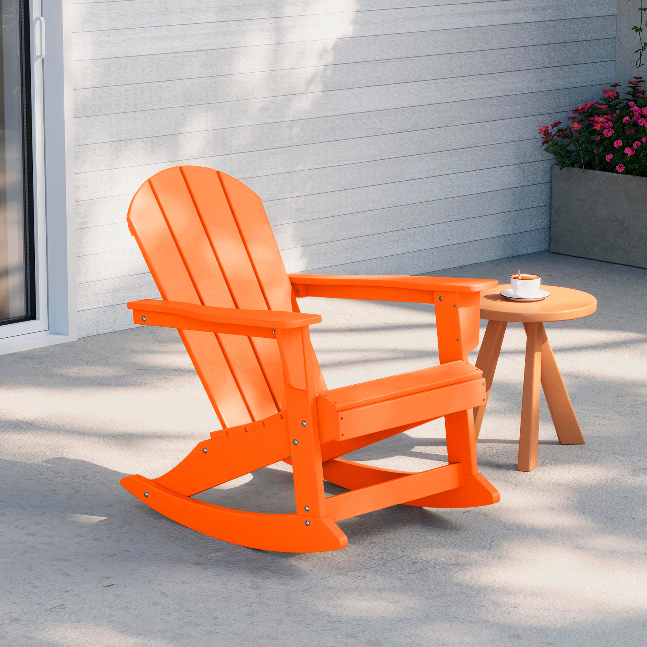 Venice Outdoor Adirondack Rocking Chair, Orange, rollover