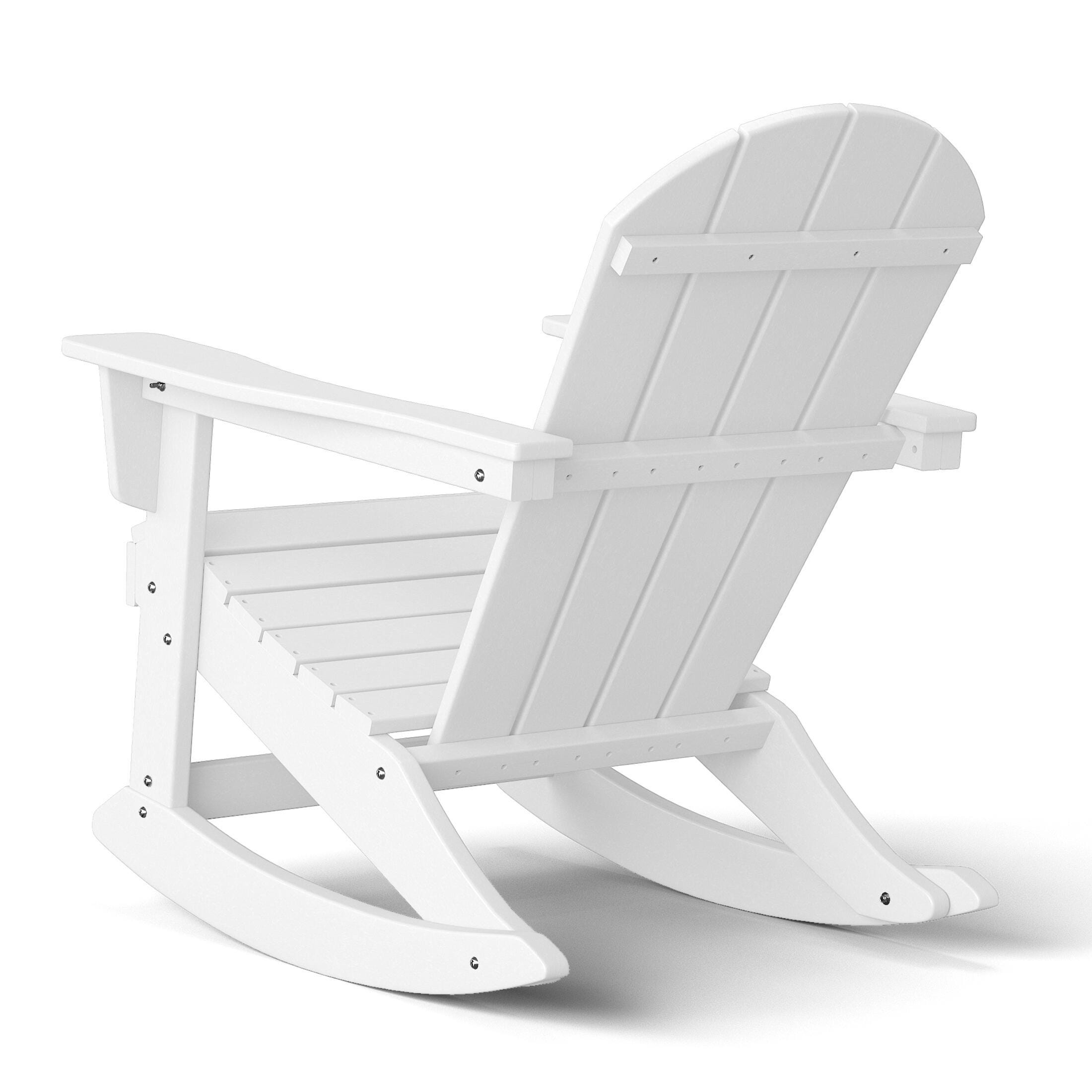 Venice Outdoor Adirondack Rocking Chair, White, large