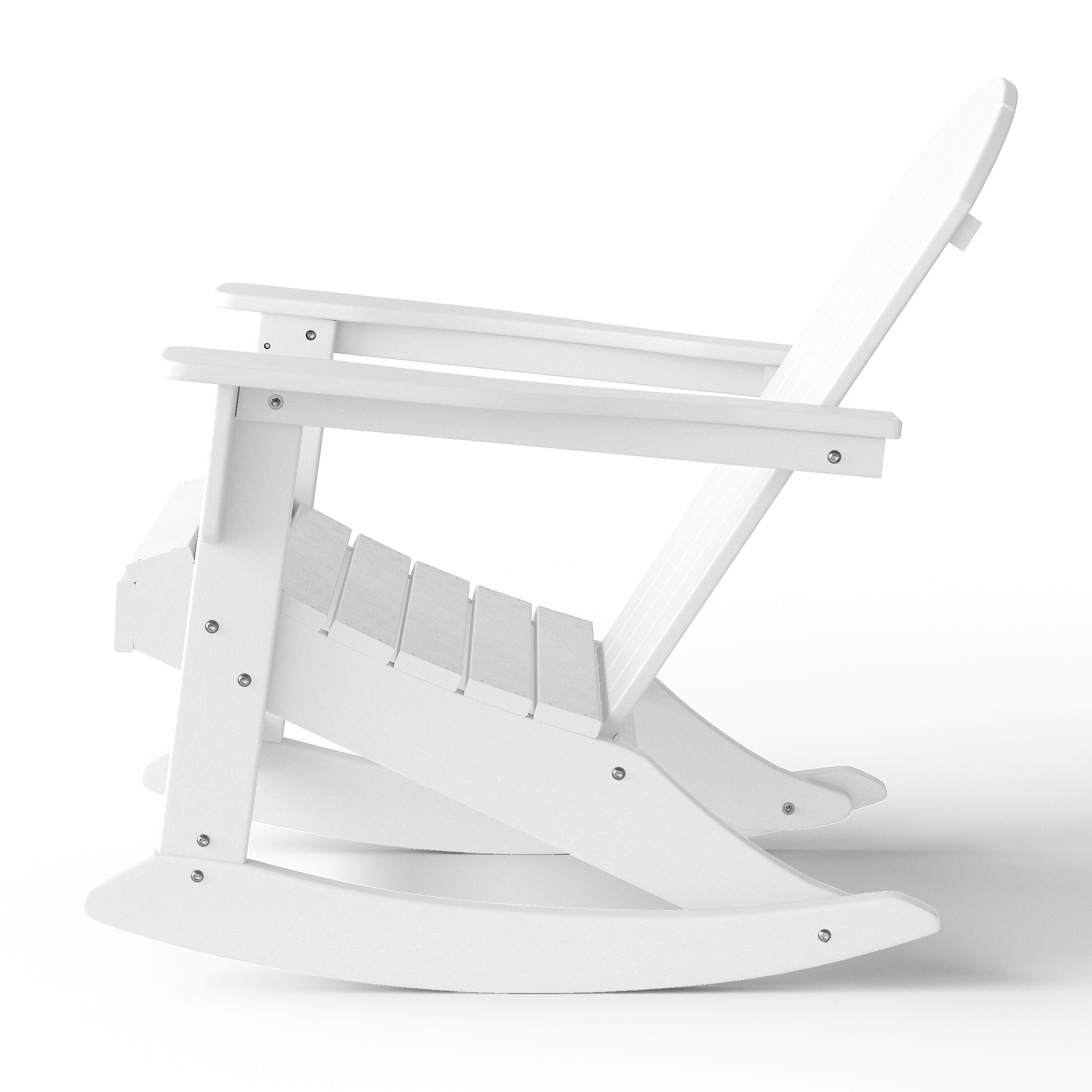 Venice Outdoor Adirondack Rocking Chair, White, large