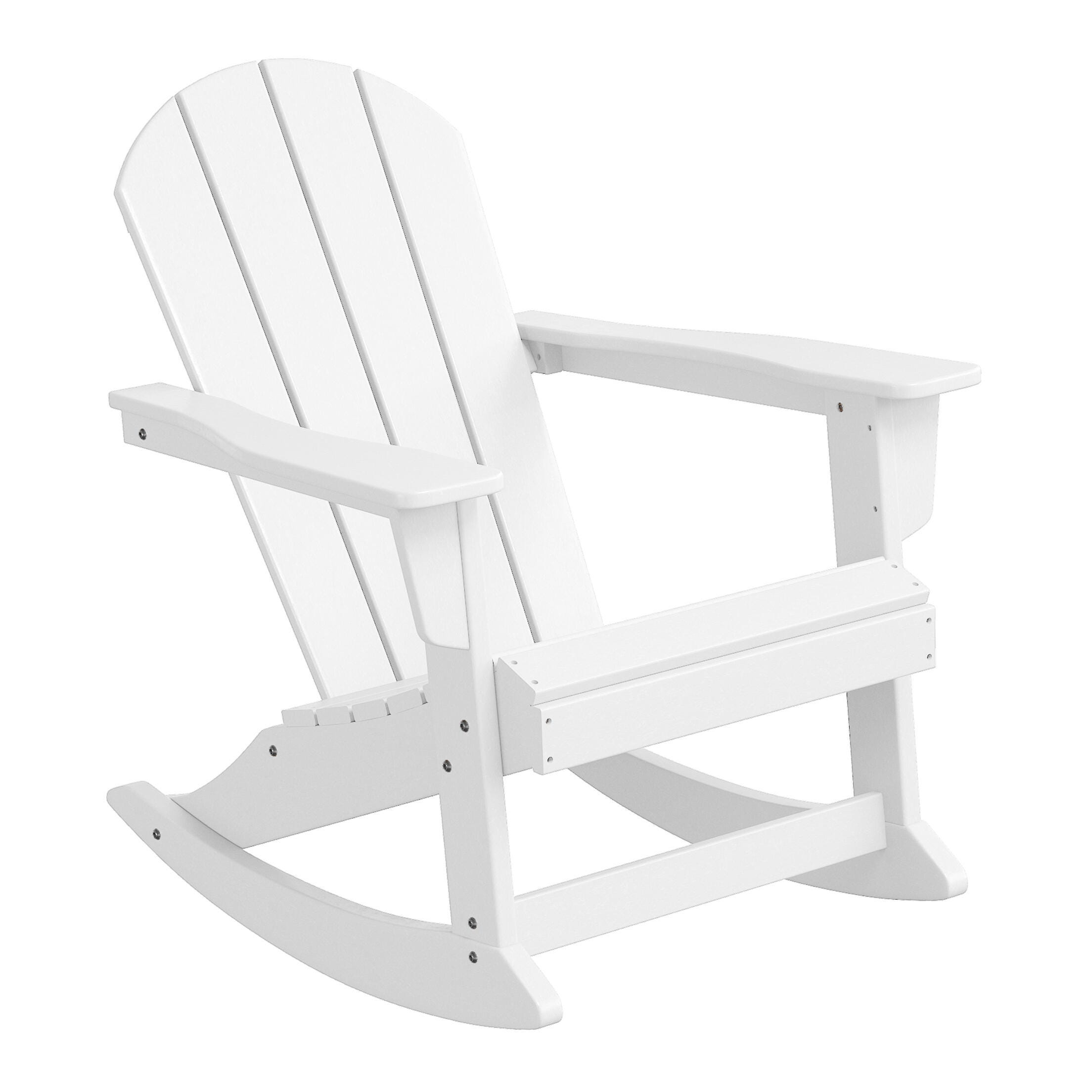 Venice Outdoor Adirondack Rocking Chair, White, large