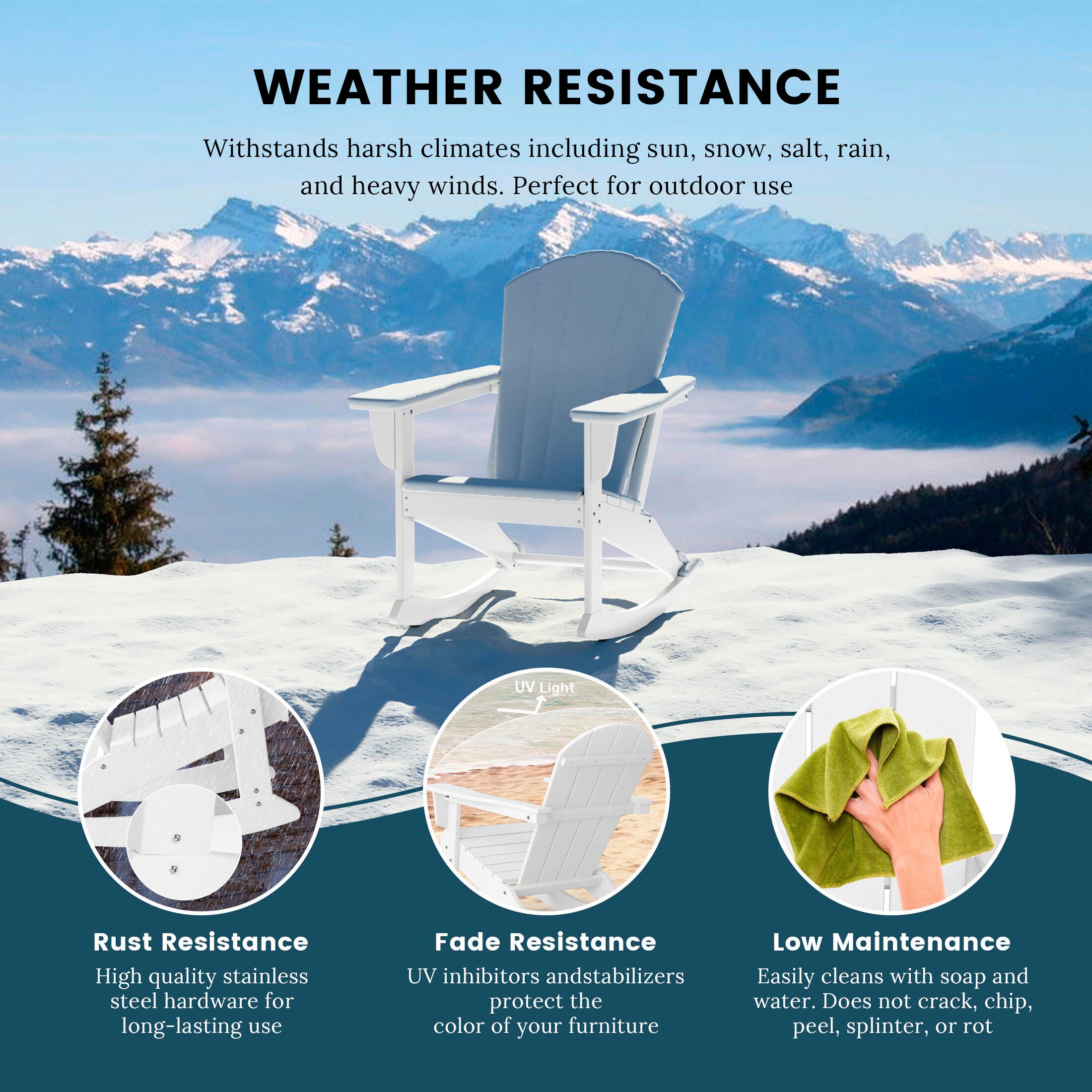 Venice Outdoor Adirondack Rocking Chair | Ashley