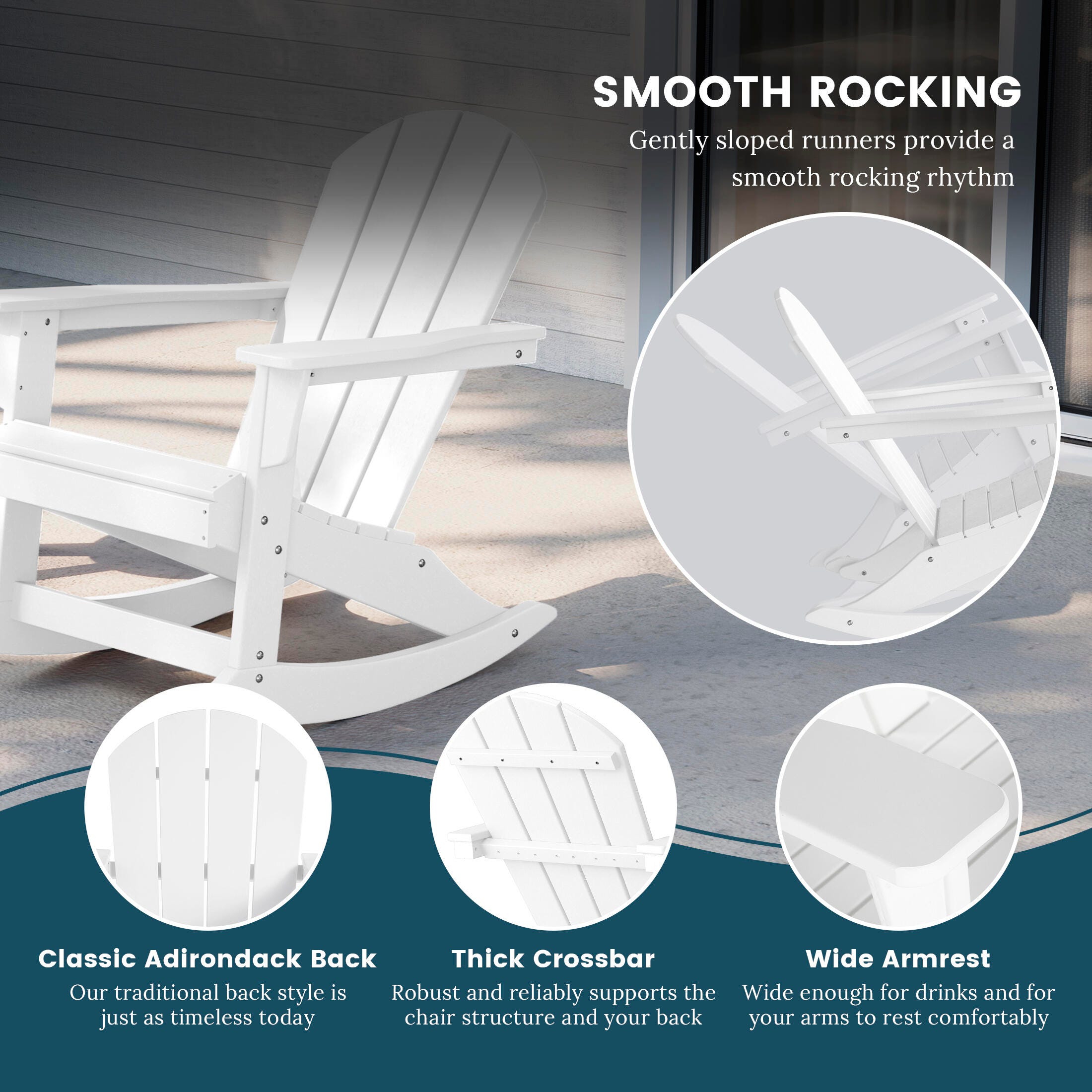 Venice Outdoor Adirondack Rocking Chair | Ashley