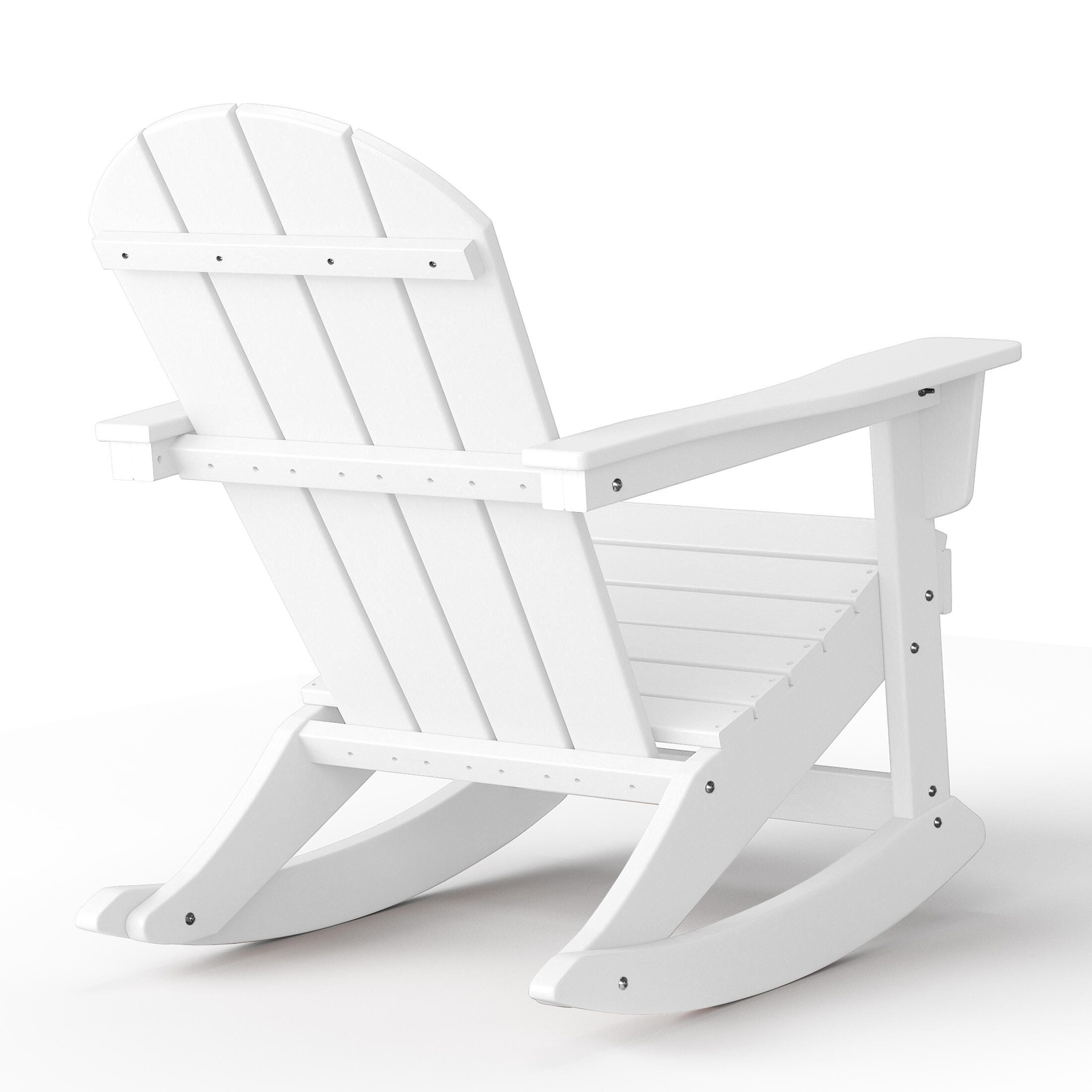 Venice Outdoor Adirondack Rocking Chair, White, large