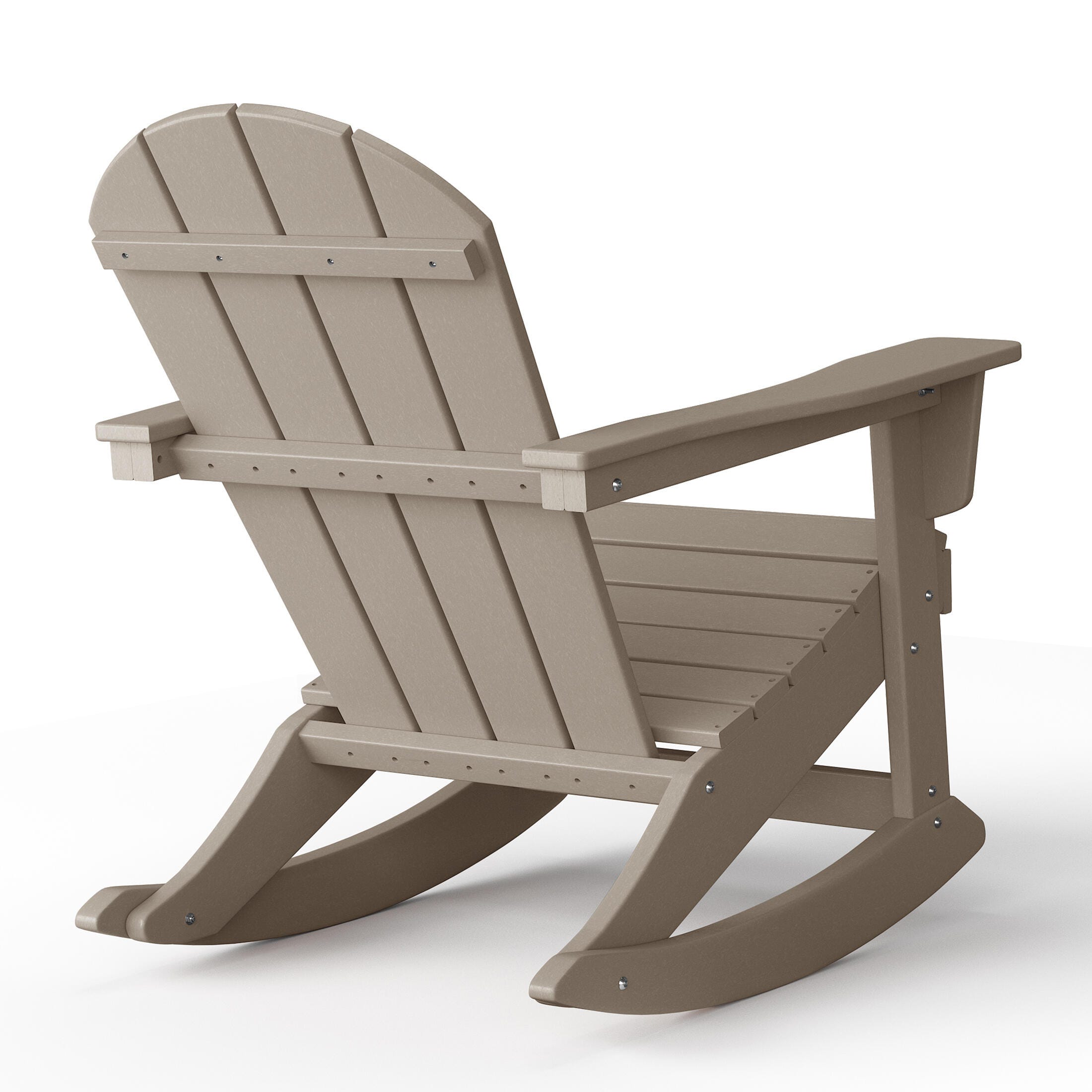 Venice Outdoor Adirondack Rocking Chair, Weathered Wood, large