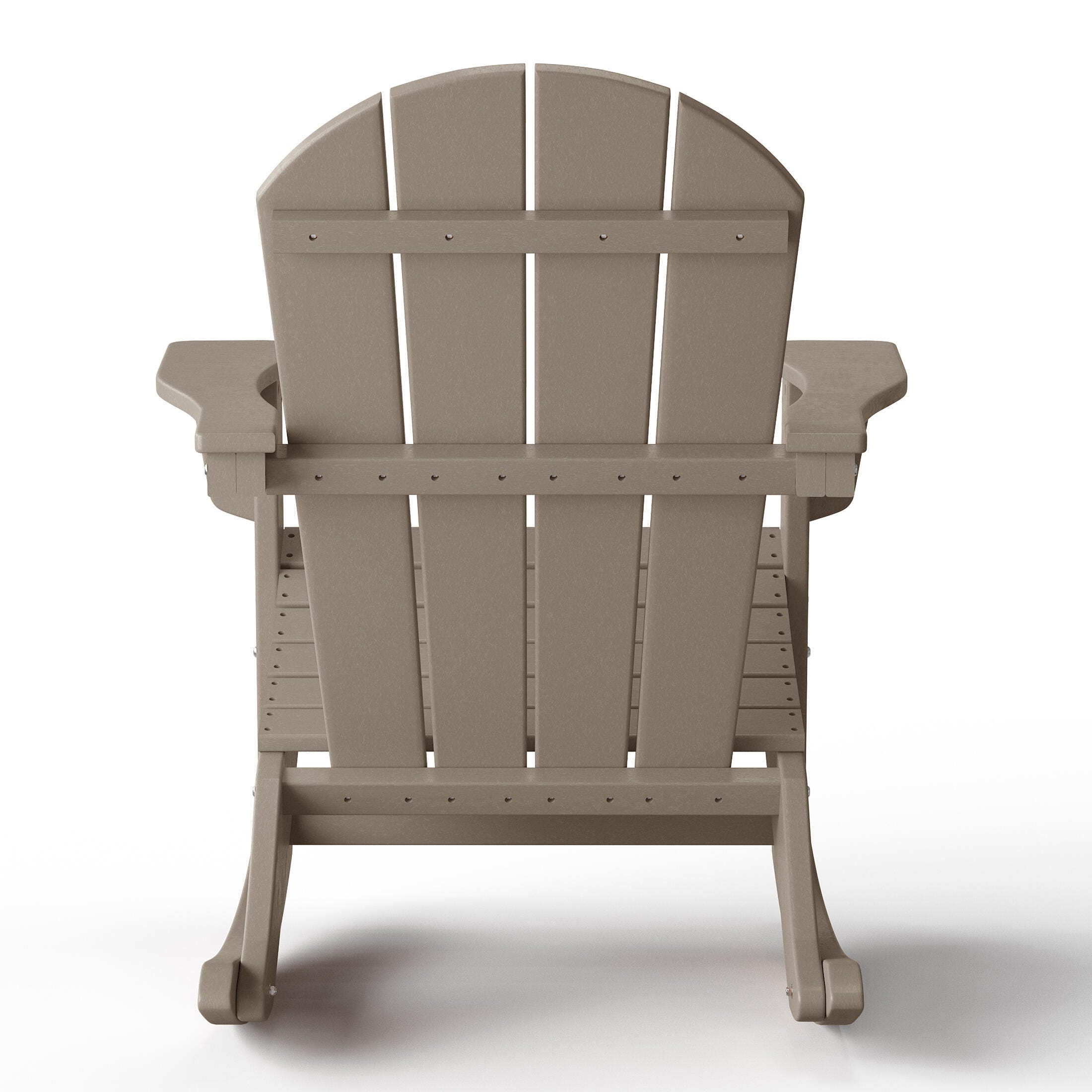 Venice Outdoor Adirondack Rocking Chair, Weathered Wood, large