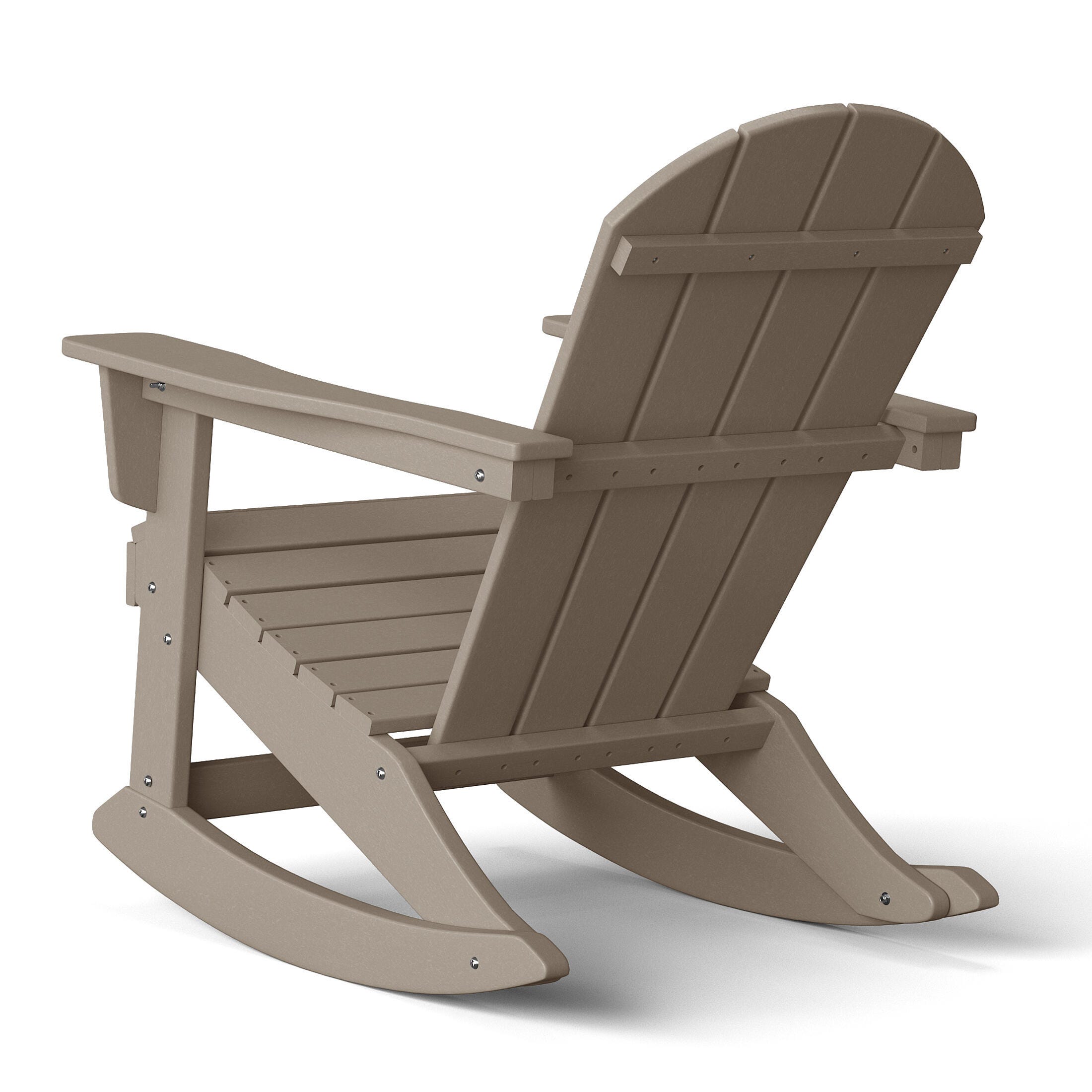 Venice Outdoor Adirondack Rocking Chair, Weathered Wood, large