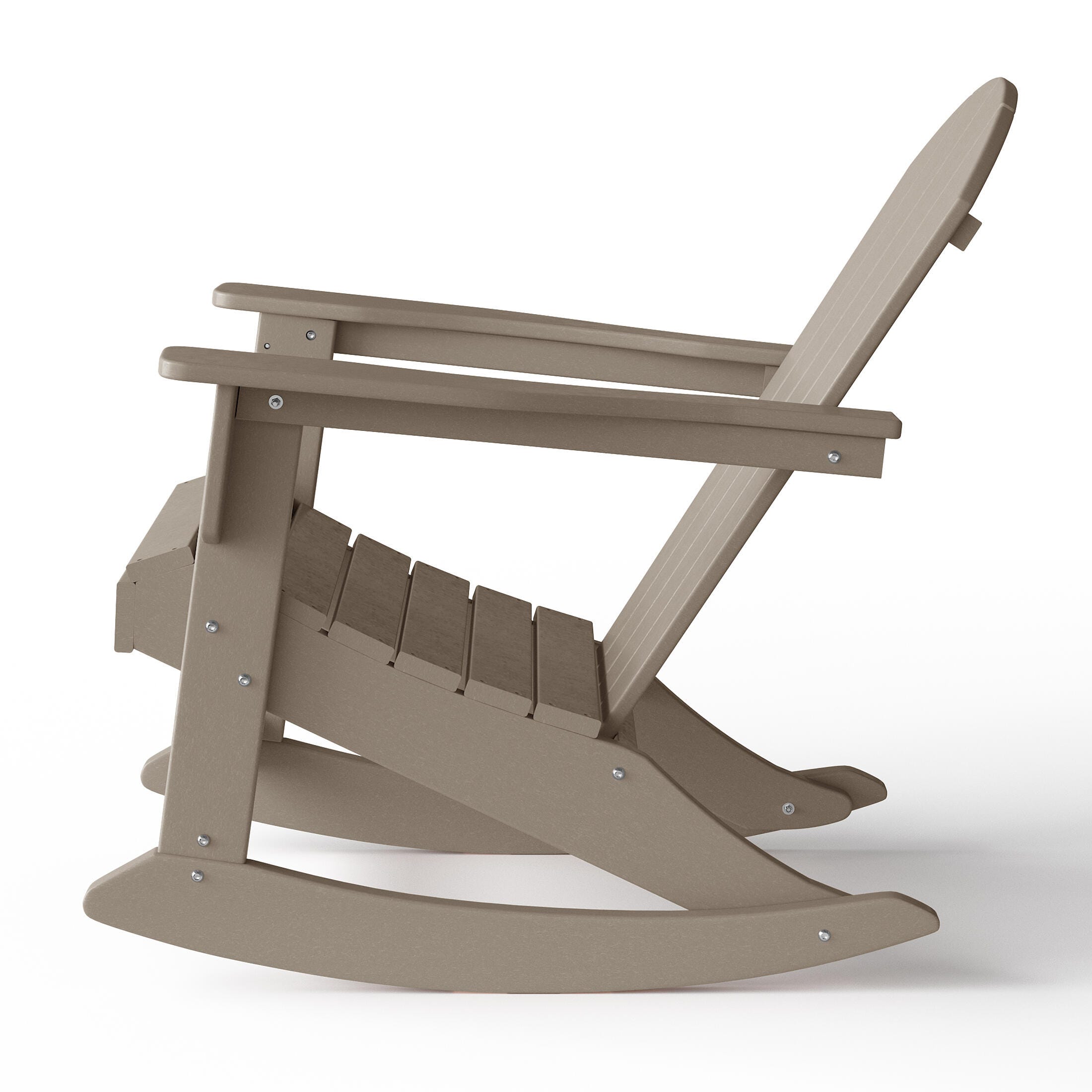 Venice Outdoor Adirondack Rocking Chair, Weathered Wood, large