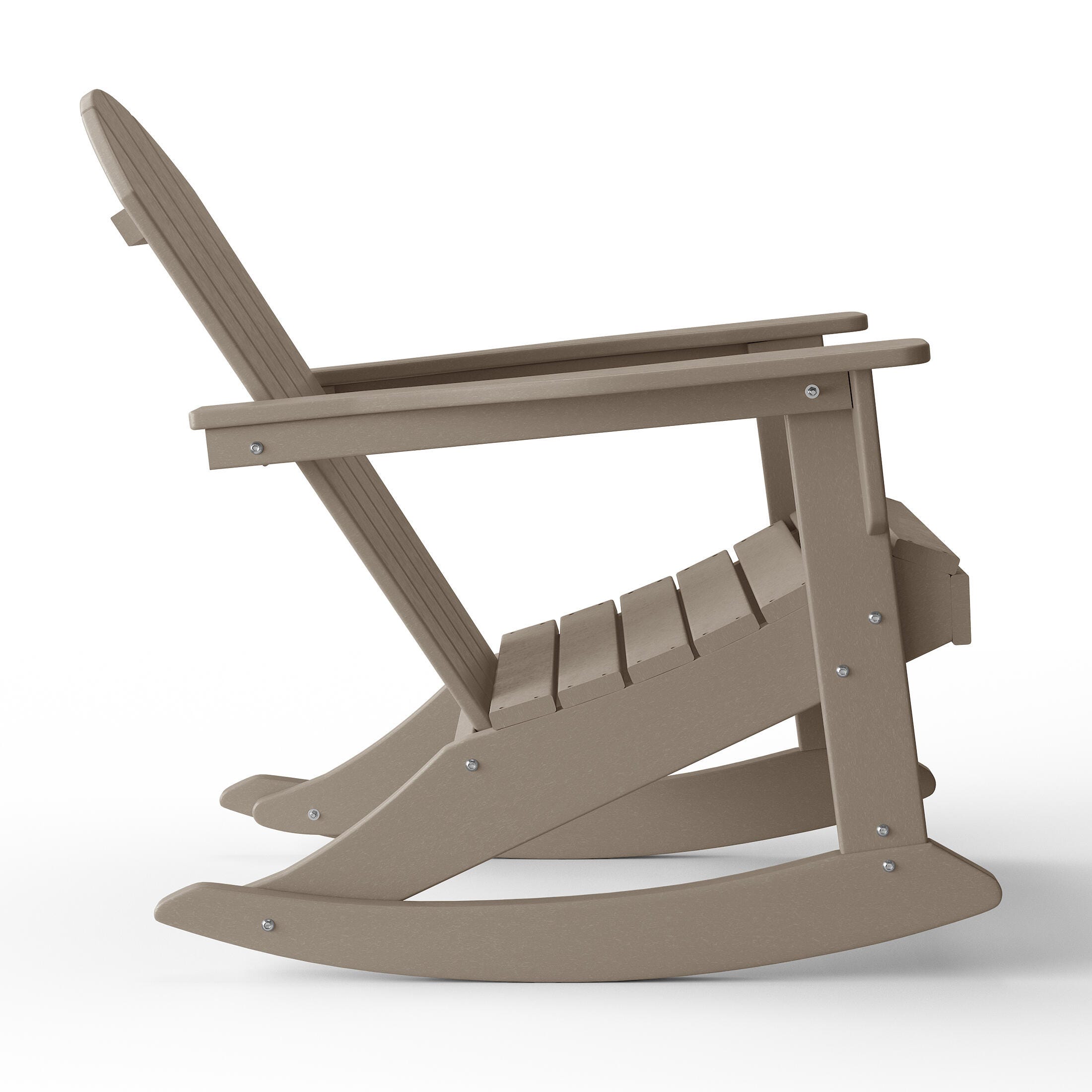 Venice Outdoor Adirondack Rocking Chair, Weathered Wood, large