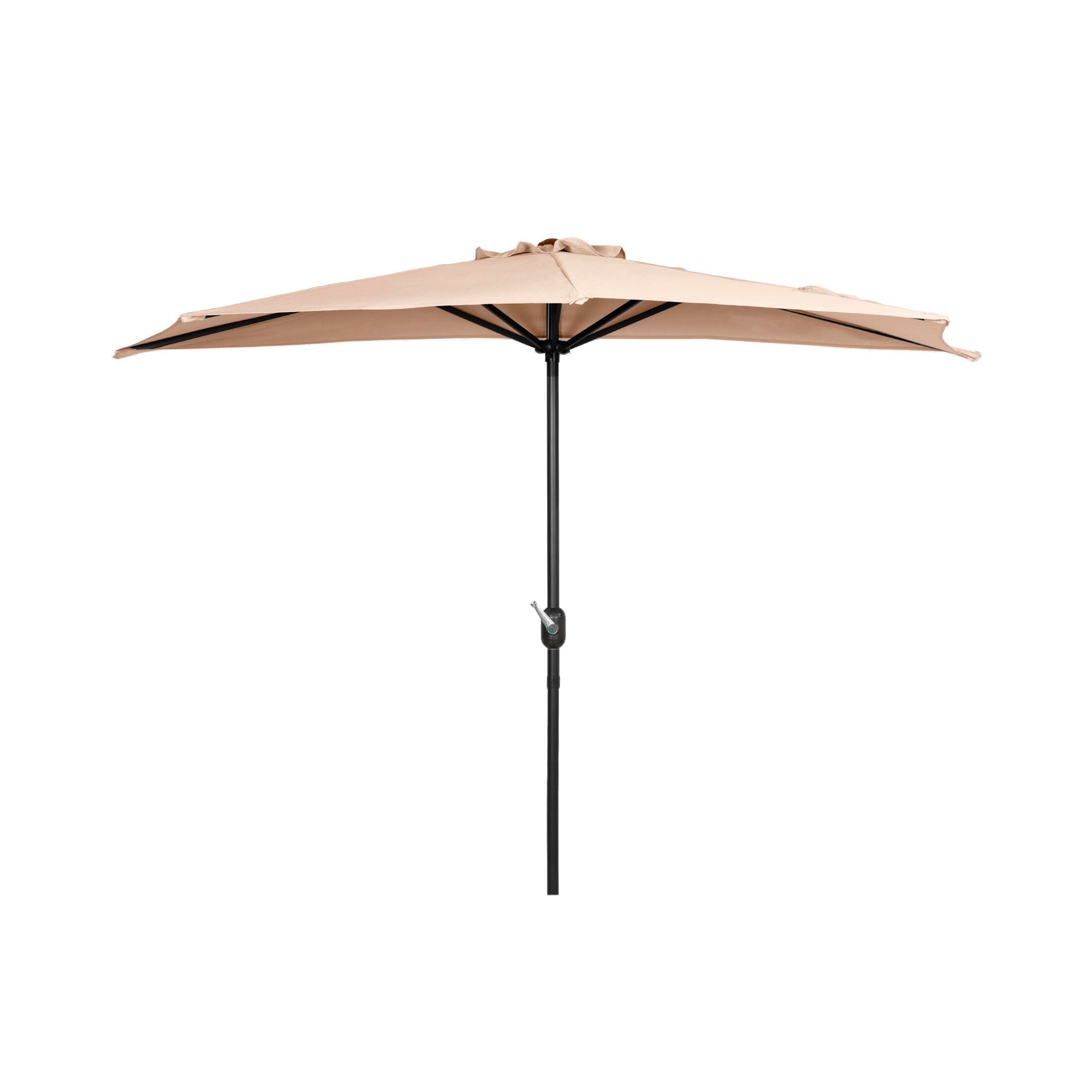 Abbott 9' Outdoor Half Round Crank And Tilt Patio Umbrella, Beige, large