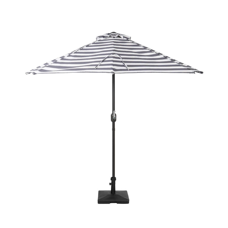 half outdoor patio umbrella Base for Umbrellas 48.5 lbs Water & Sand Fillable Umbrella Stand Ideal for a small balcony Abbott 9' Outdoor Half Round