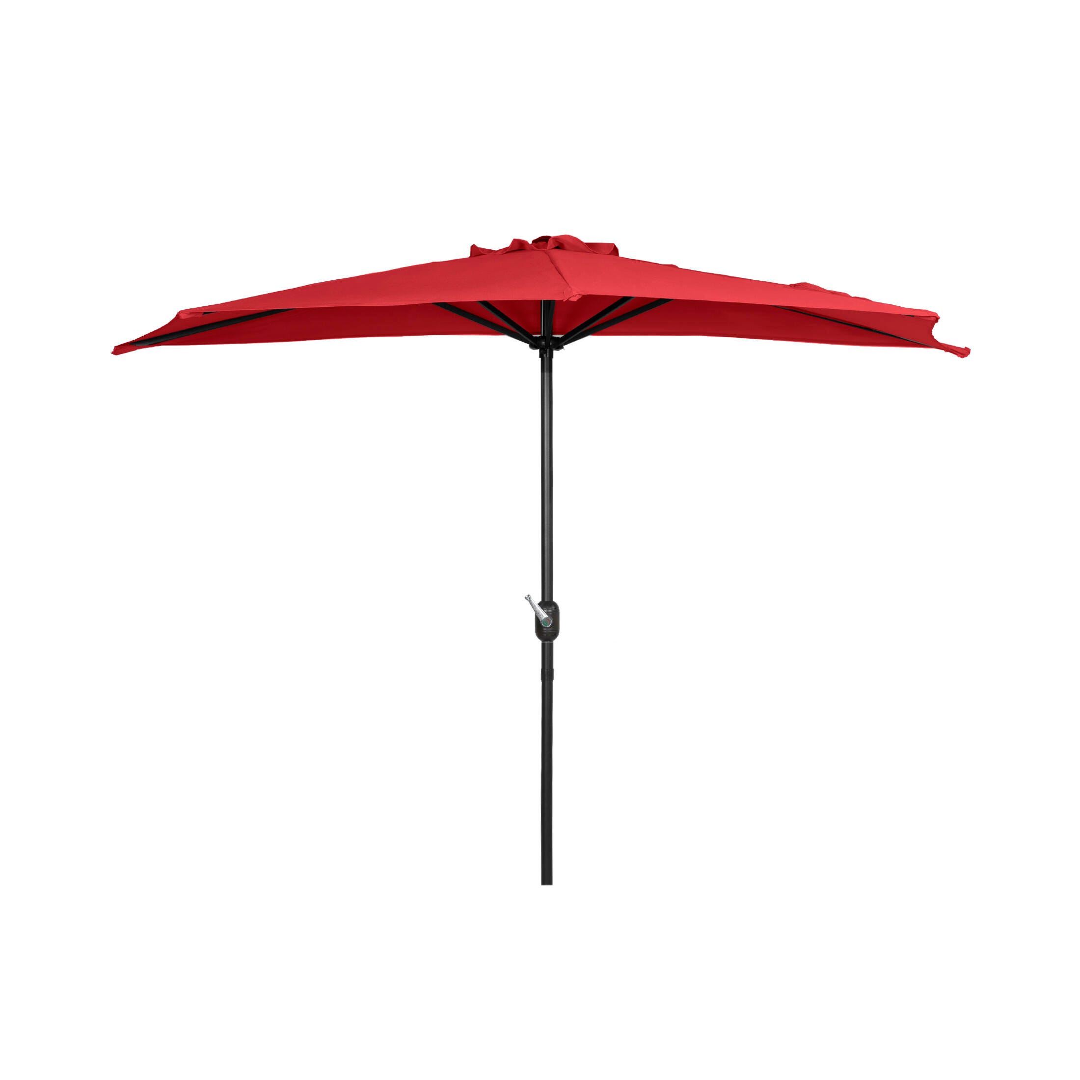 Abbott 9' Outdoor Half Round Crank And Tilt Patio Umbrella, Red, large