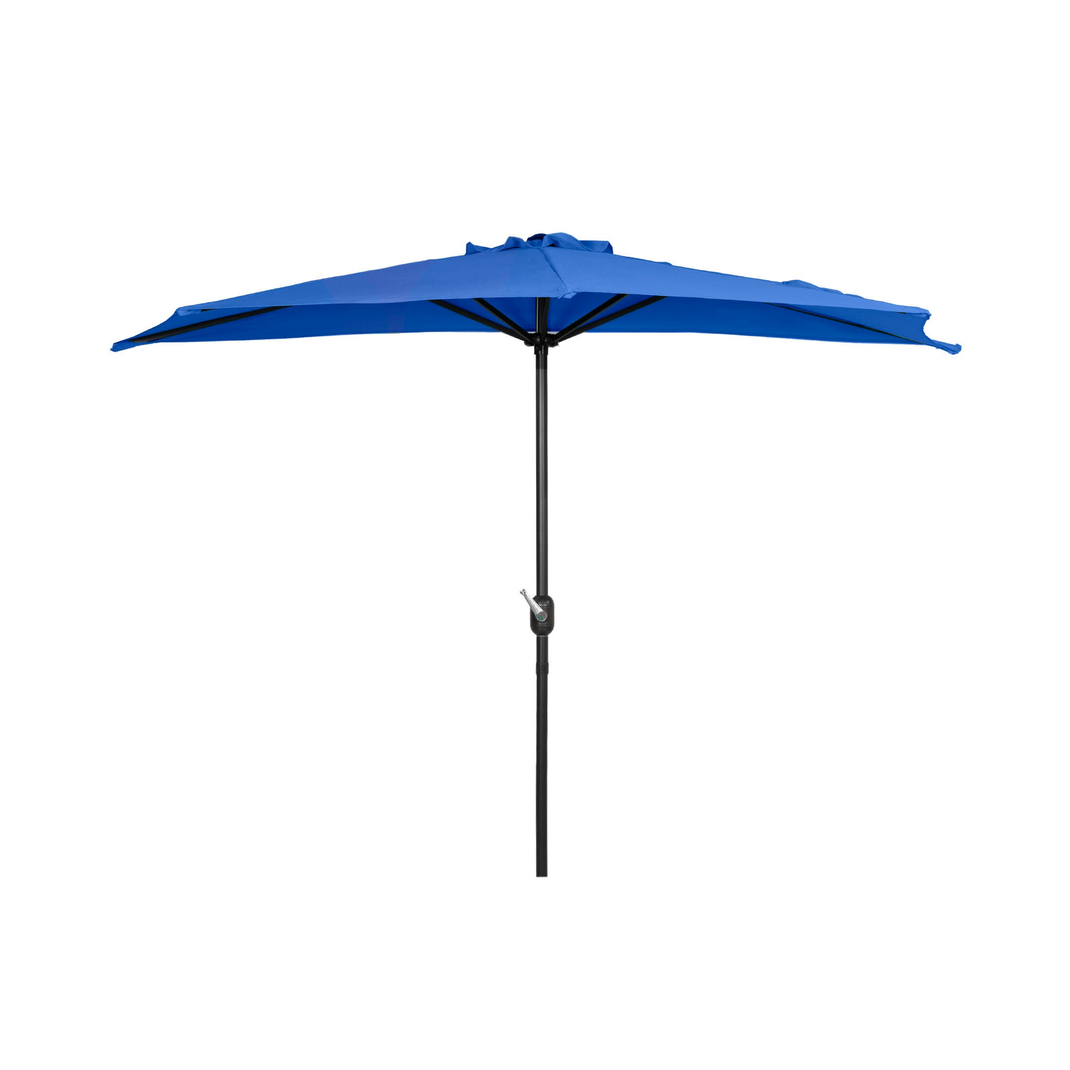 Abbott 9' Outdoor Half Round Crank And Tilt Patio Umbrella, Blue, large