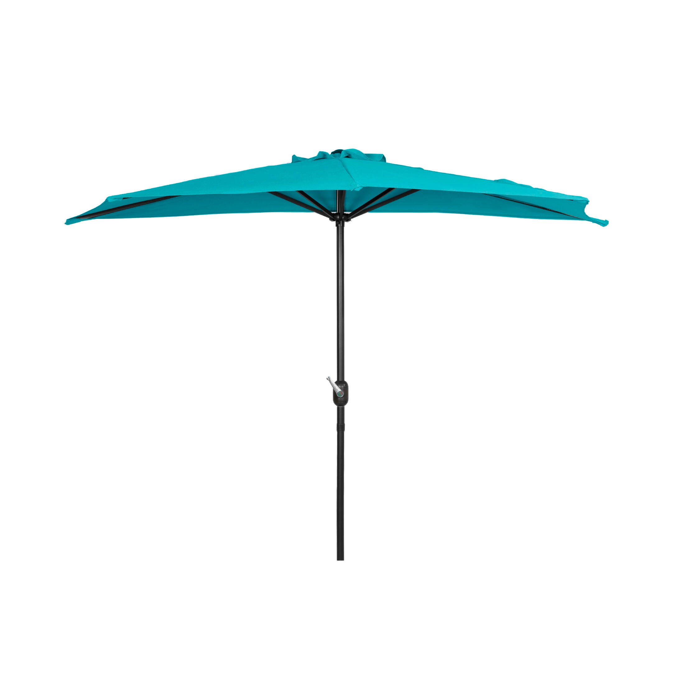 Abbott 9' Outdoor Half Round Crank And Tilt Patio Umbrella, Turquoise, large