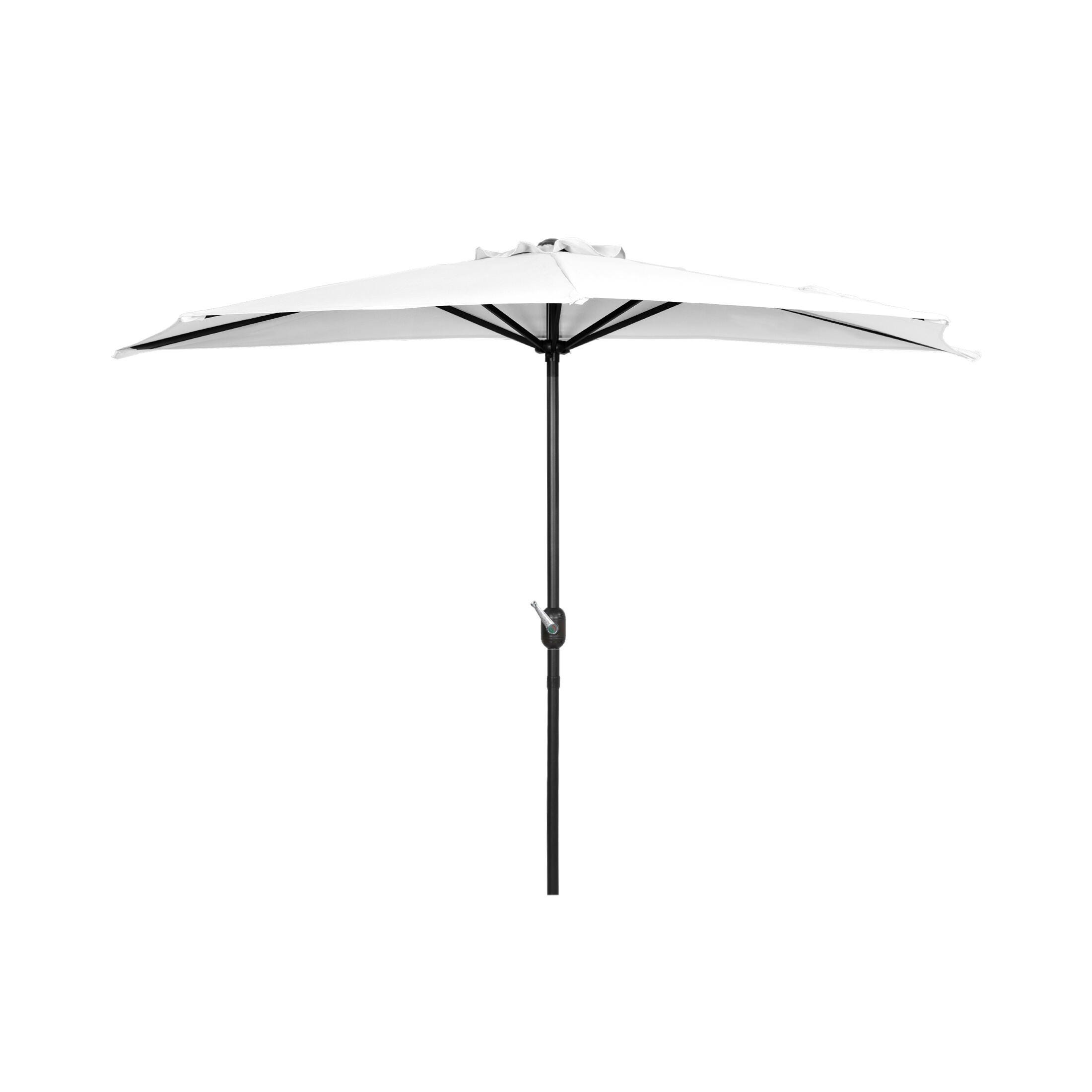 Abbott 9' Outdoor Half Round Crank And Tilt Patio Umbrella, White, large