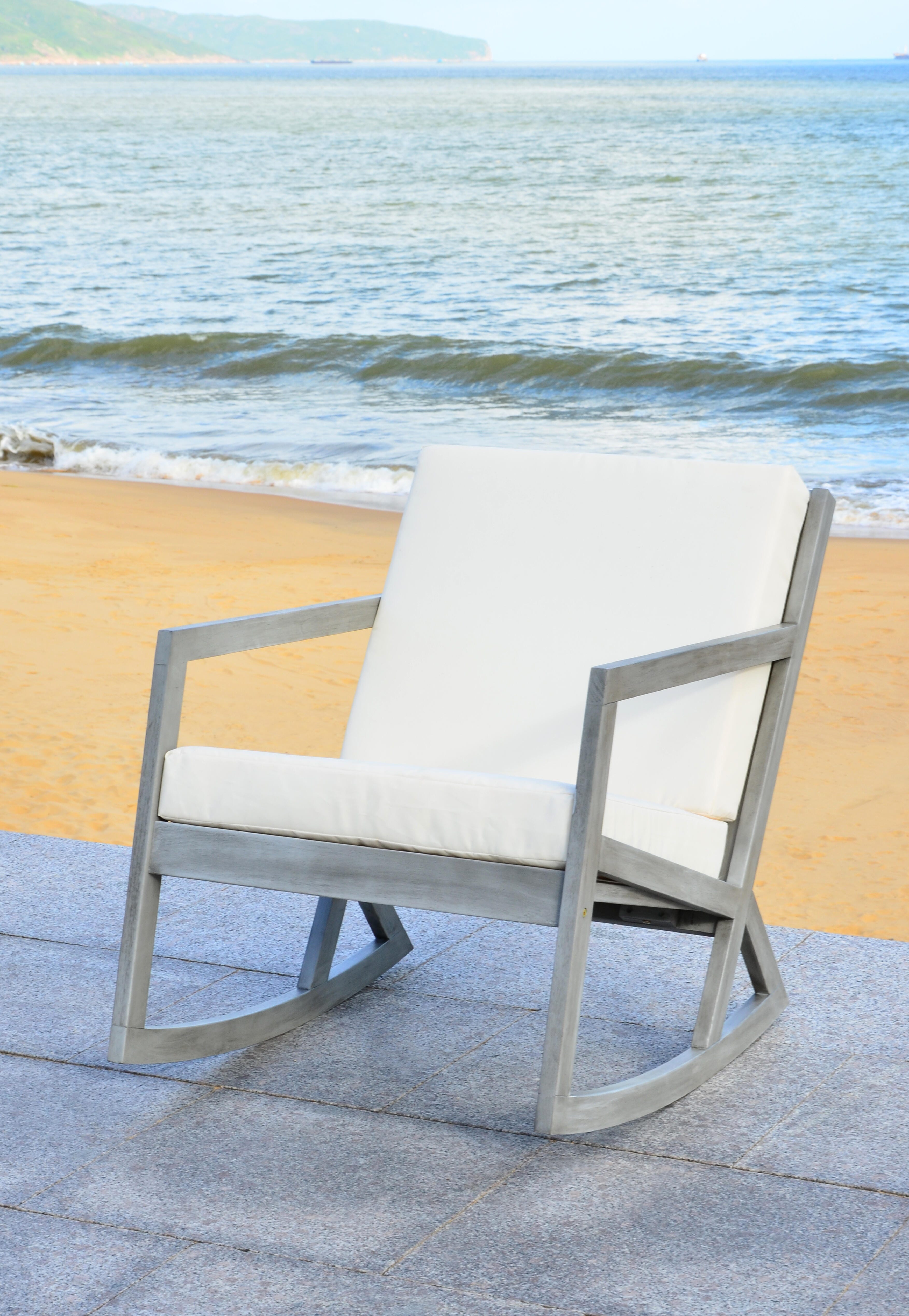 Safavieh Vernon Rocking Chair, Gray/Beige, large