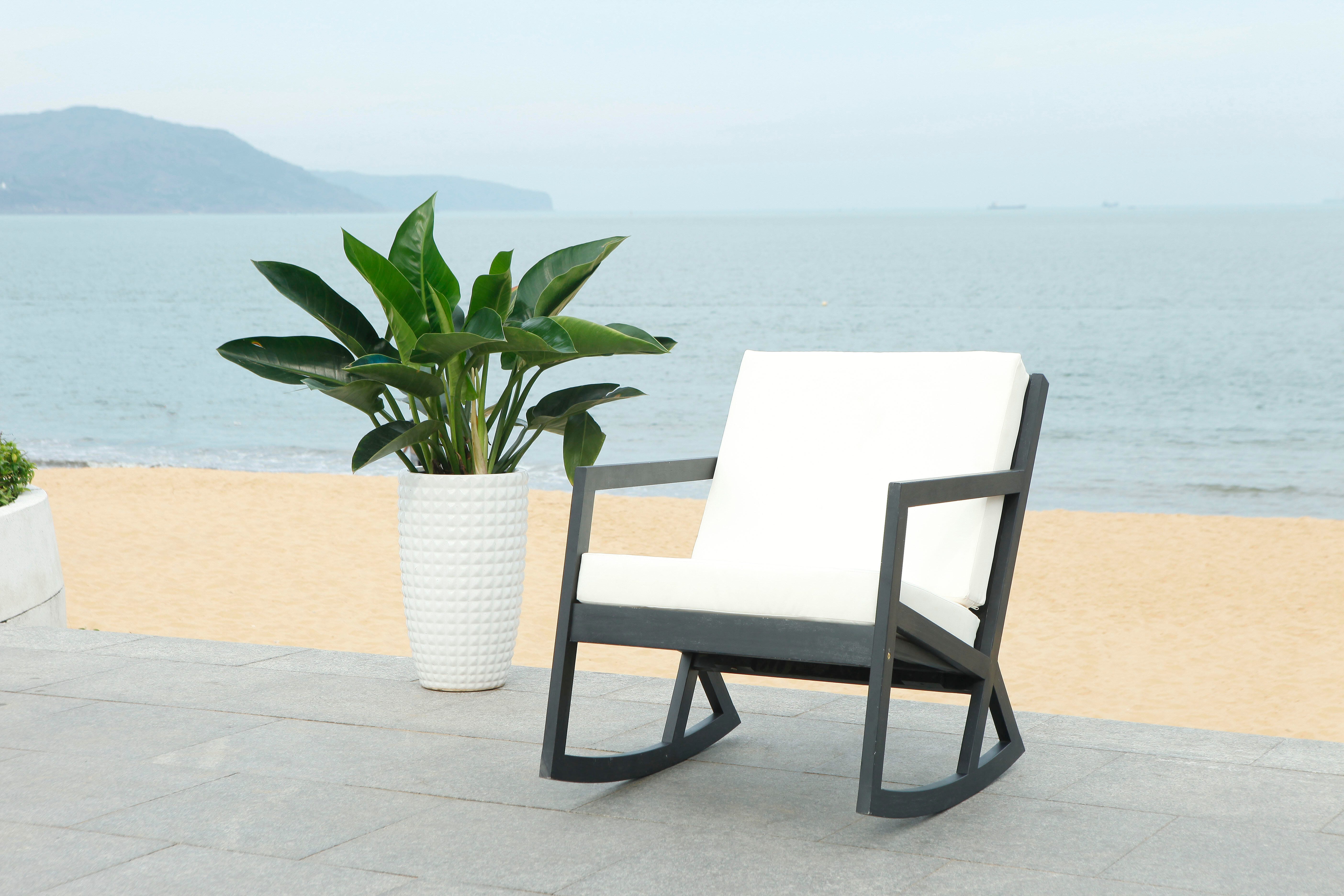 Safavieh Vernon Rocking Chair, Black/Beige, rollover