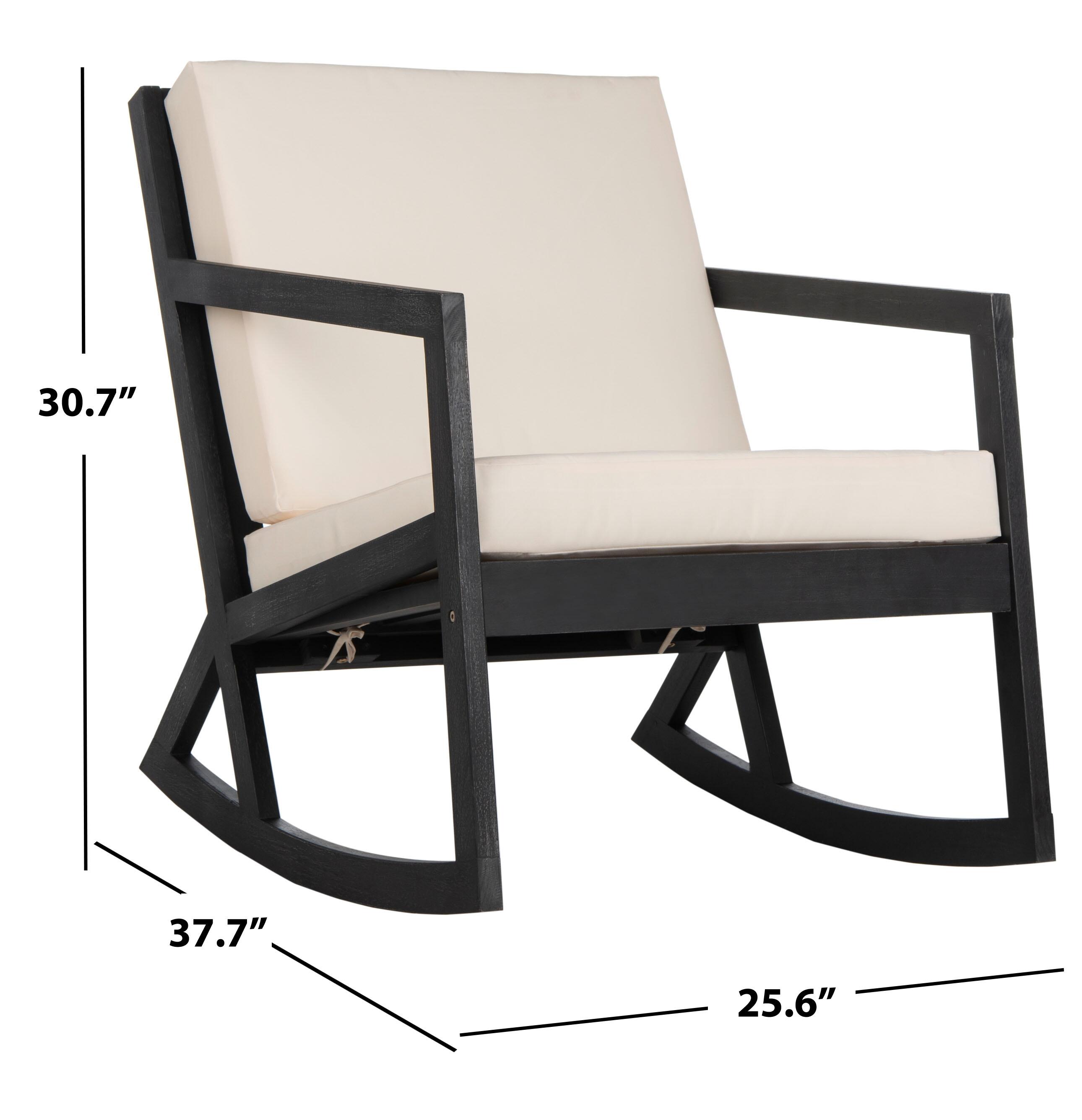 Safavieh Vernon Rocking Chair, Black/Beige, large
