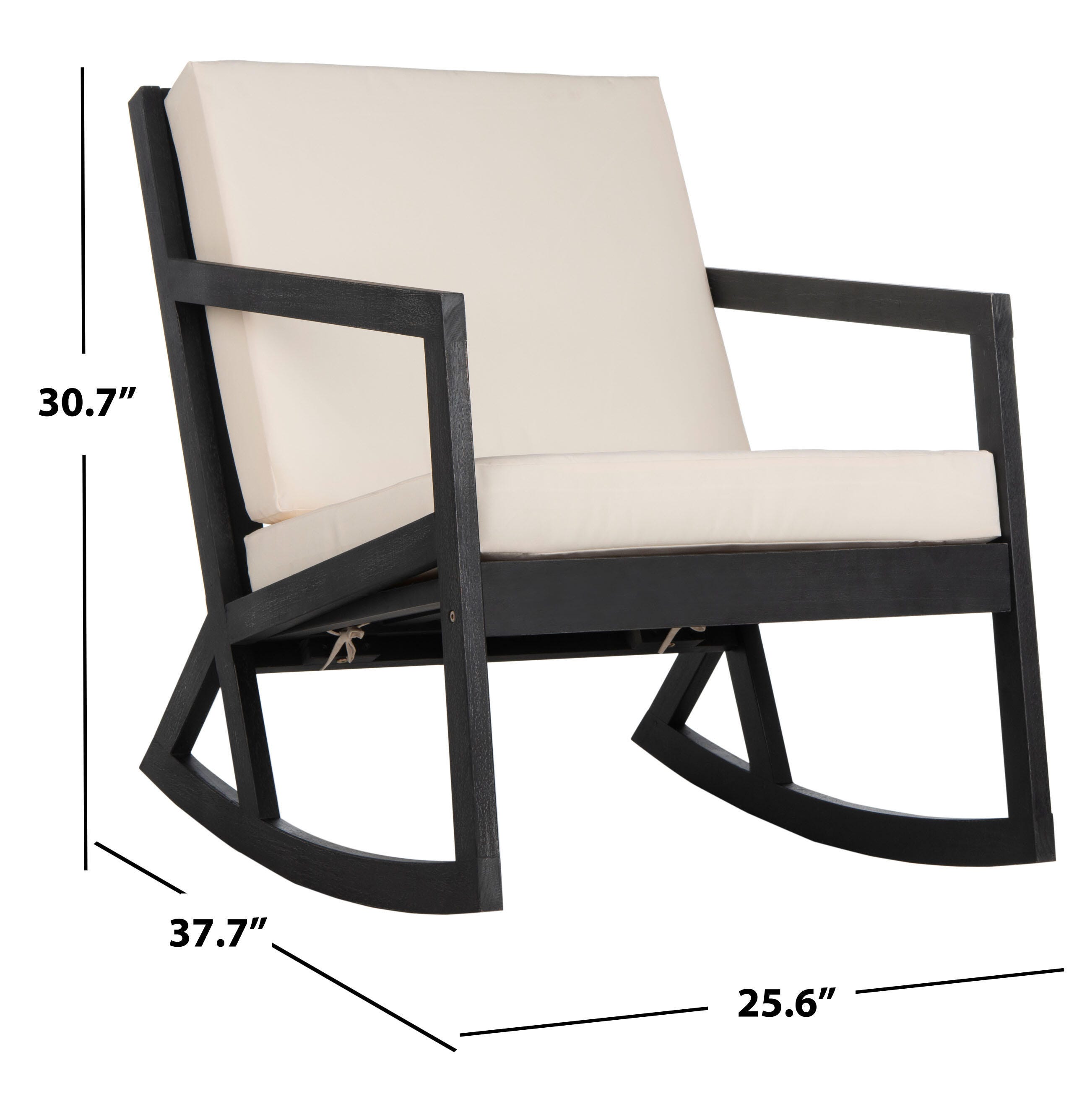 Safavieh Vernon Rocking Chair, Black/Beige, large
