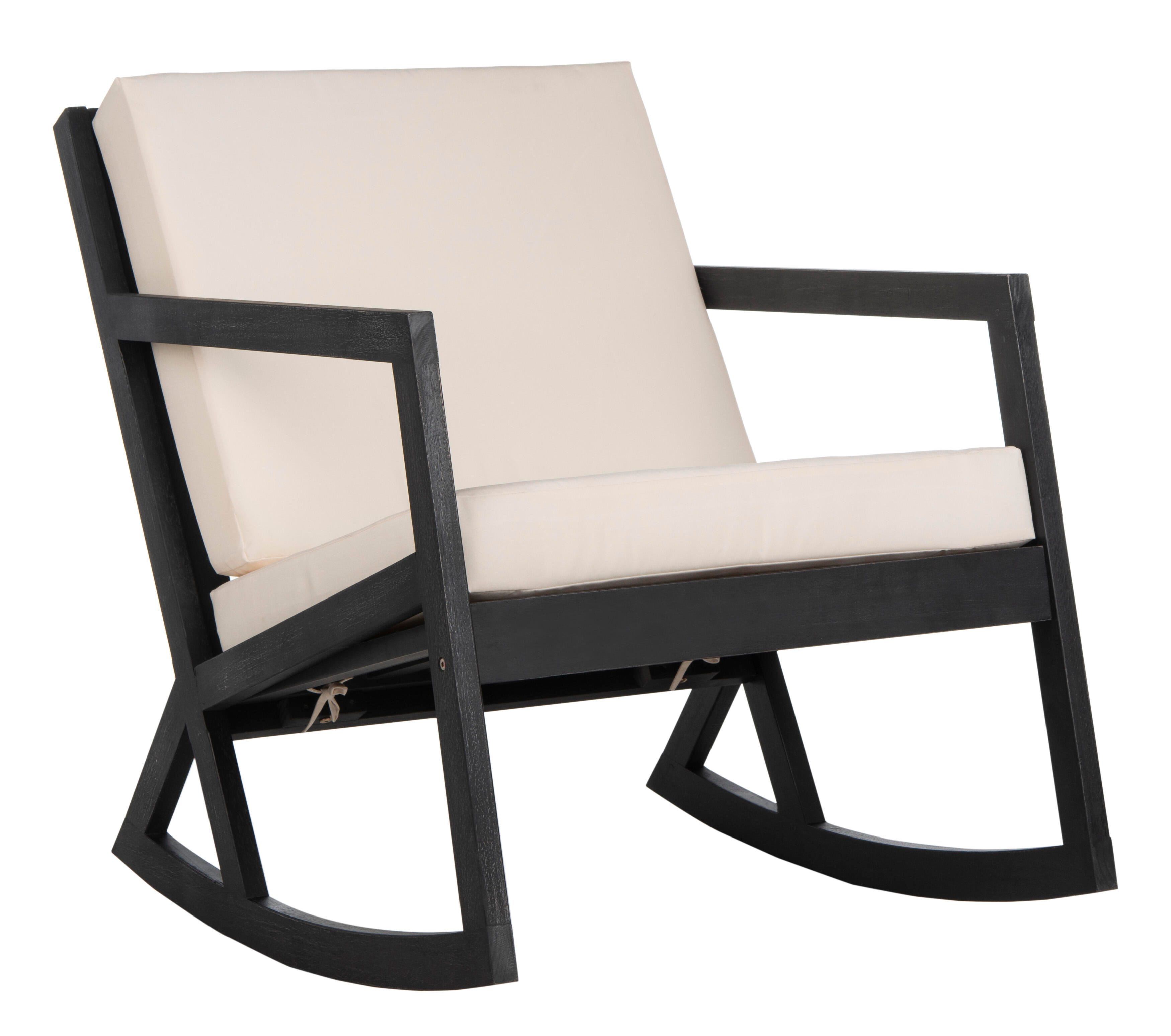 Safavieh Vernon Rocking Chair, Black/Beige, large