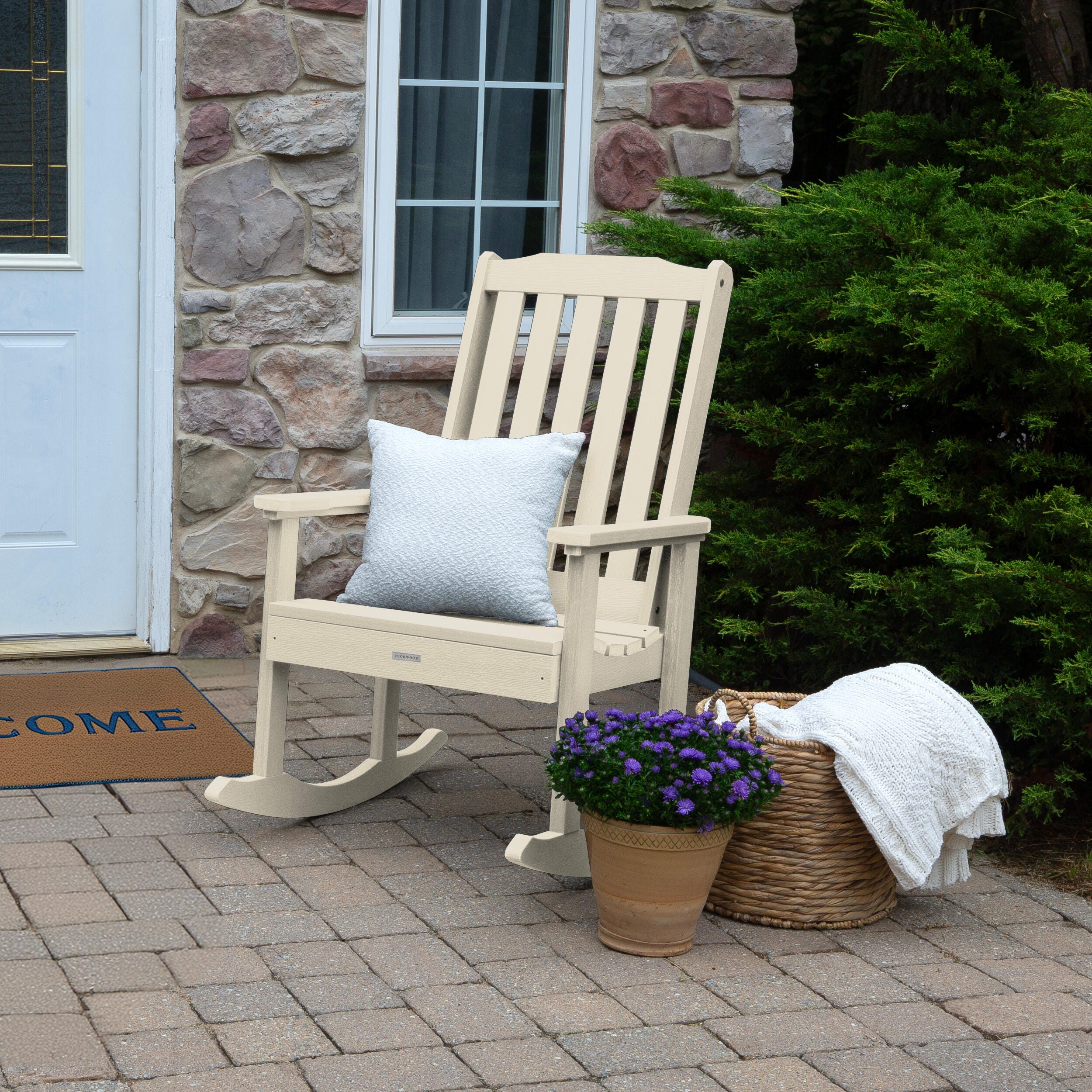 Highwood&reg; Lehigh Outdoor Rocking Chair, Whitewash, rollover