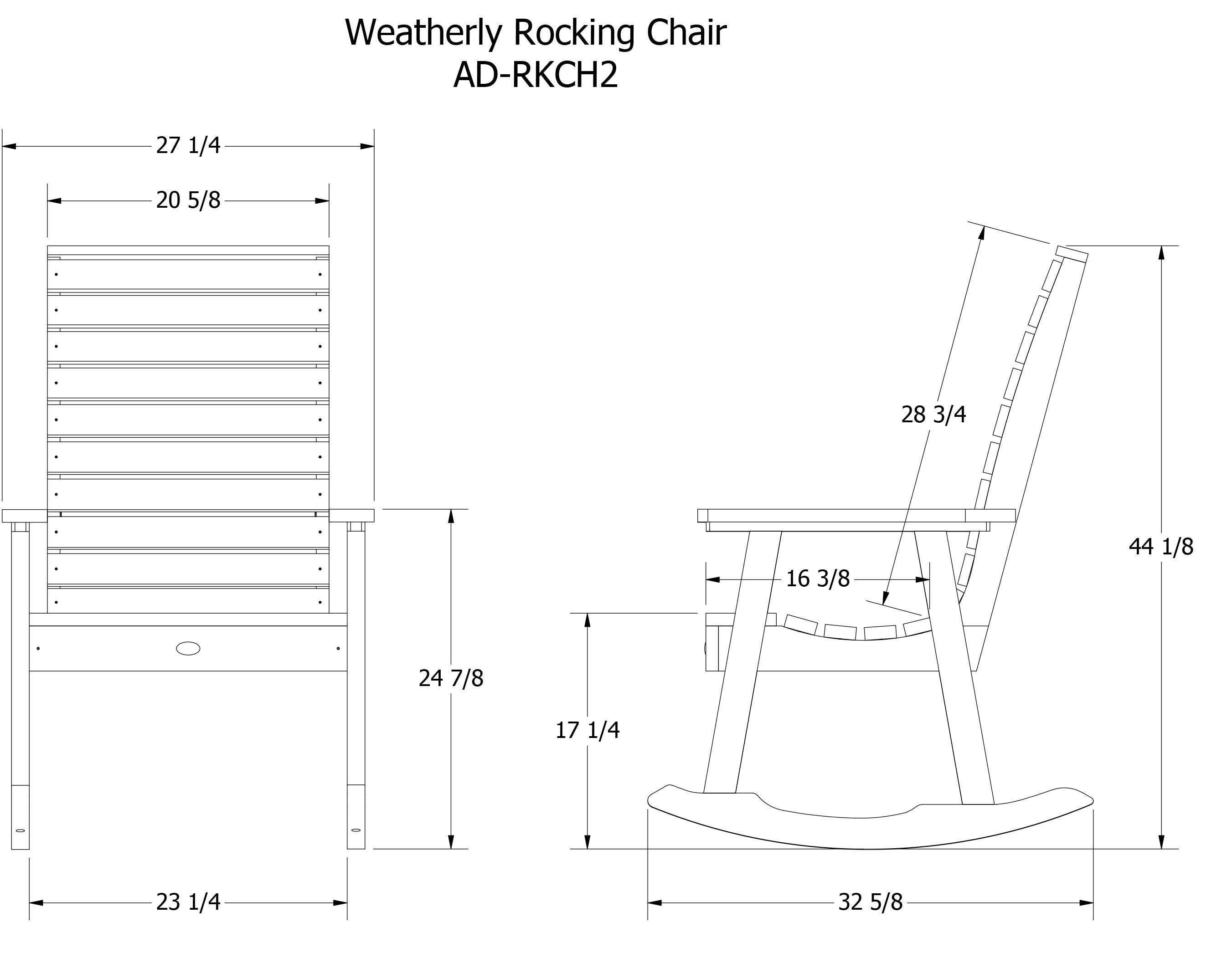 Highwood® Weatherly Outdoor Rocking Chair, Coastal Teak, large