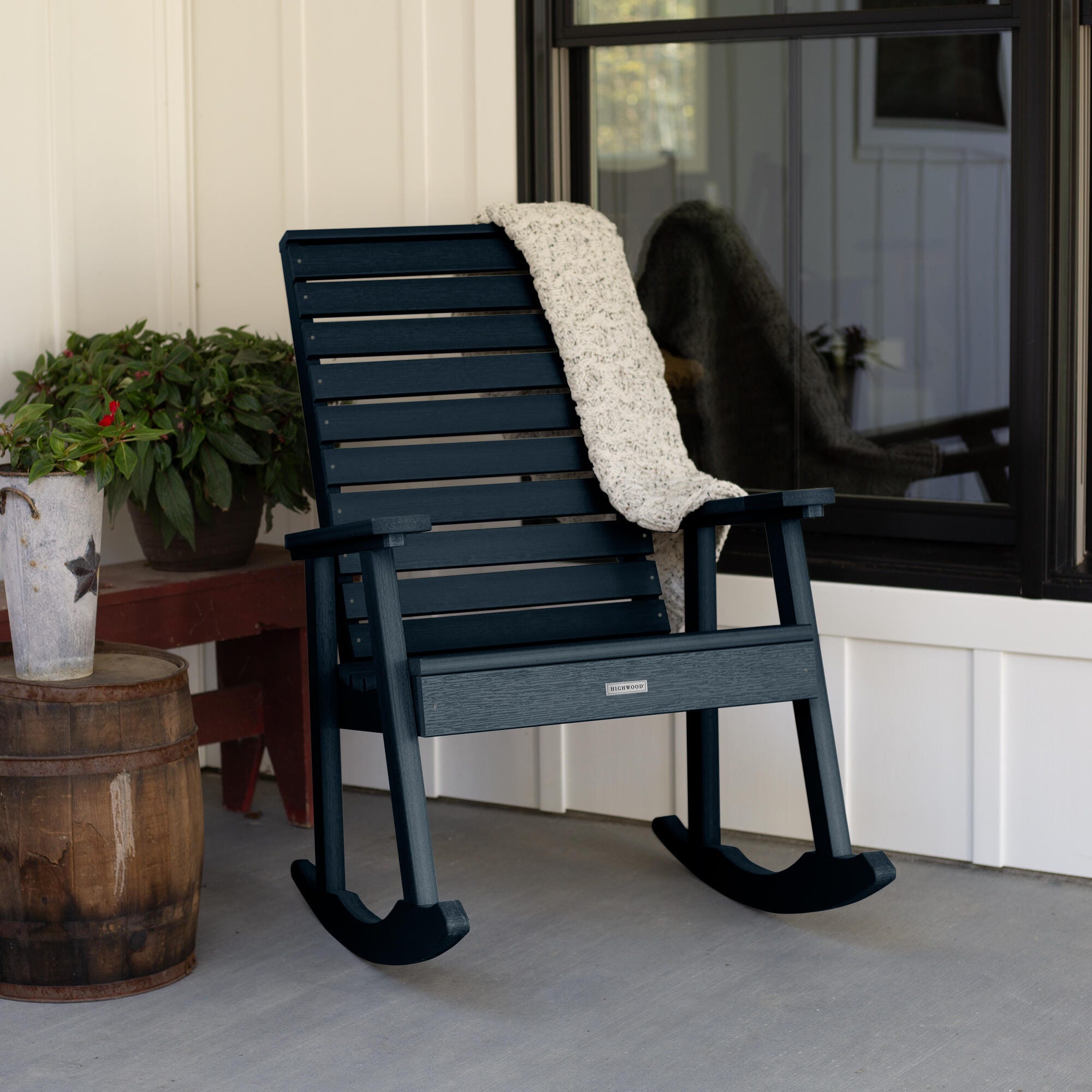 Highwood&reg; Weatherly Outdoor Rocking Chair, Federal Blue, rollover