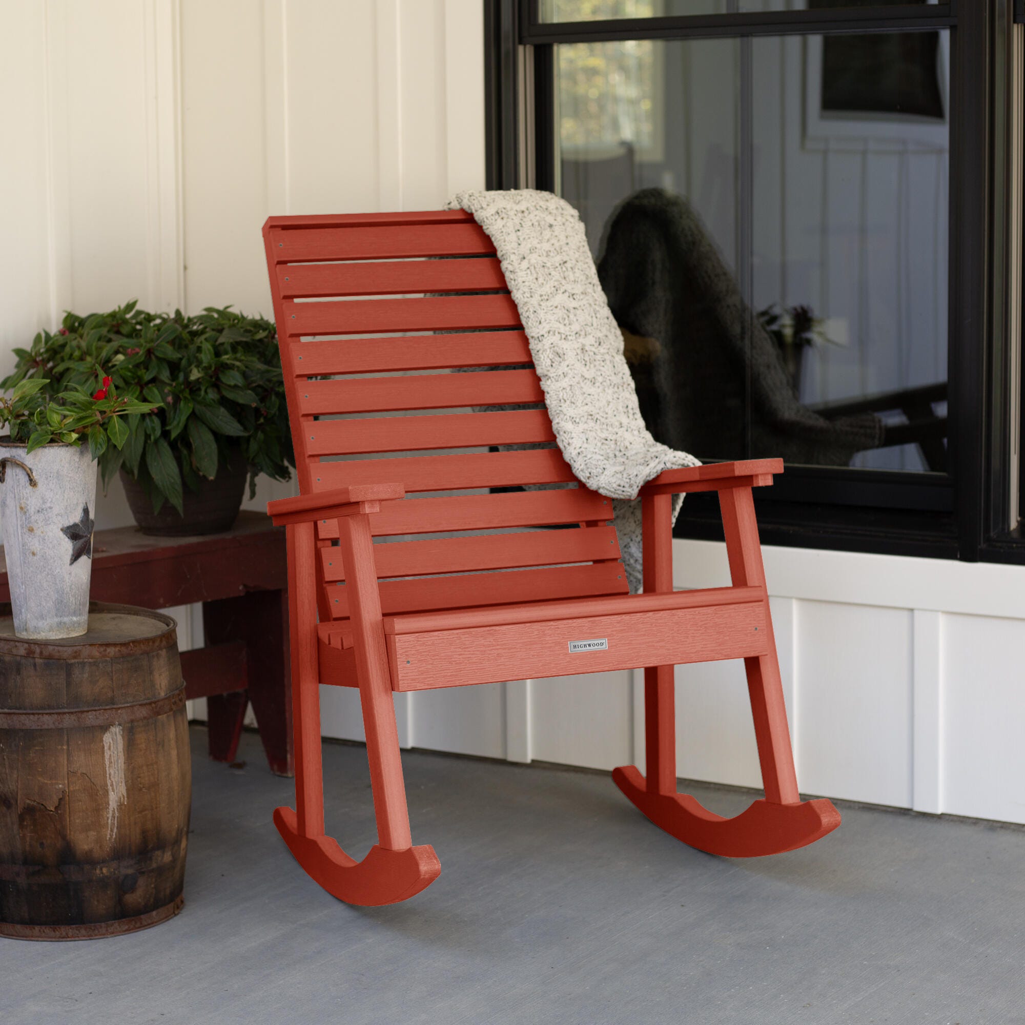 Highwood&reg; Weatherly Outdoor Rocking Chair, Rustic Red, rollover